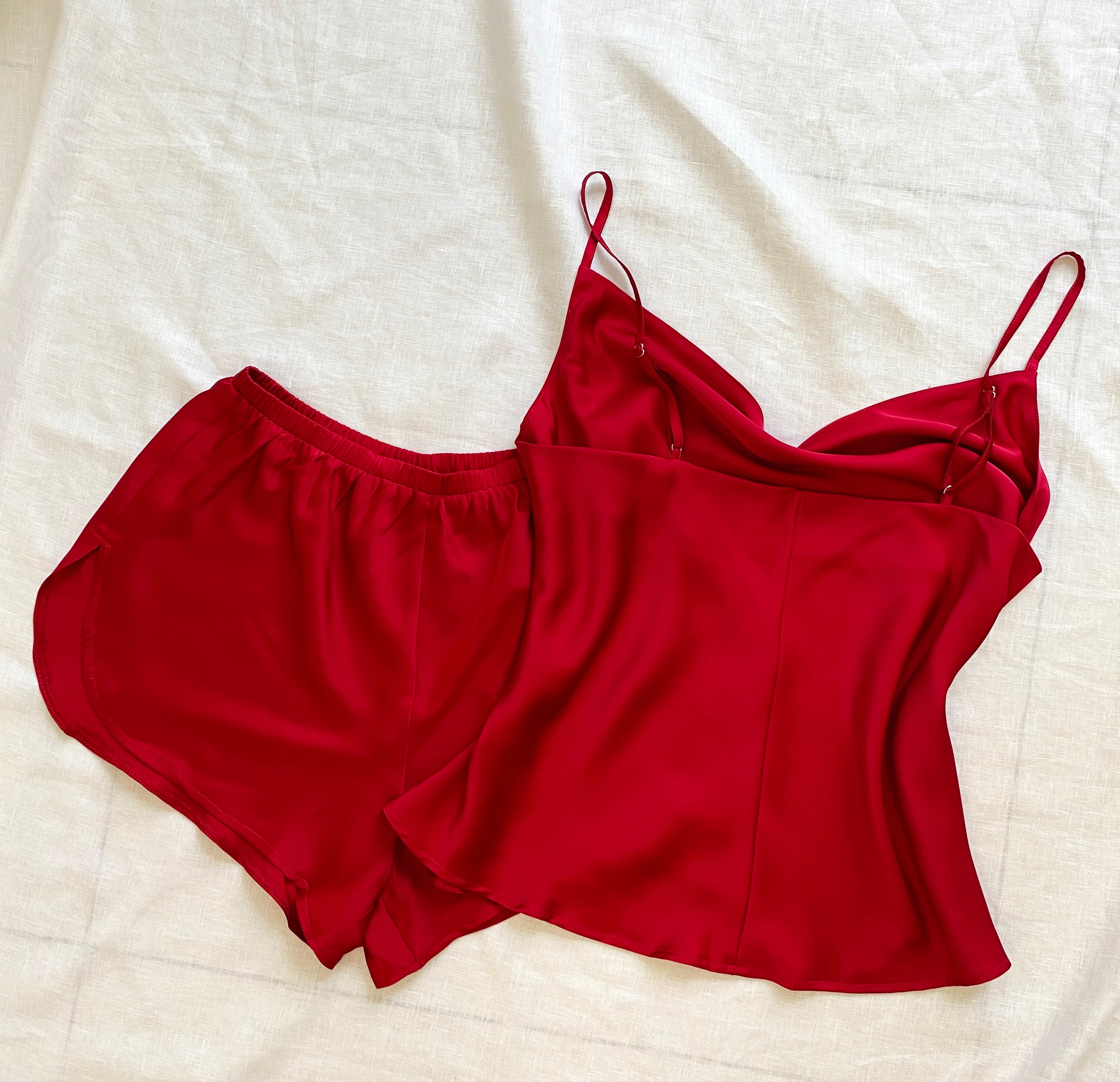 Rosie Satin Camisole & Shorts Set Romantic Loungewear