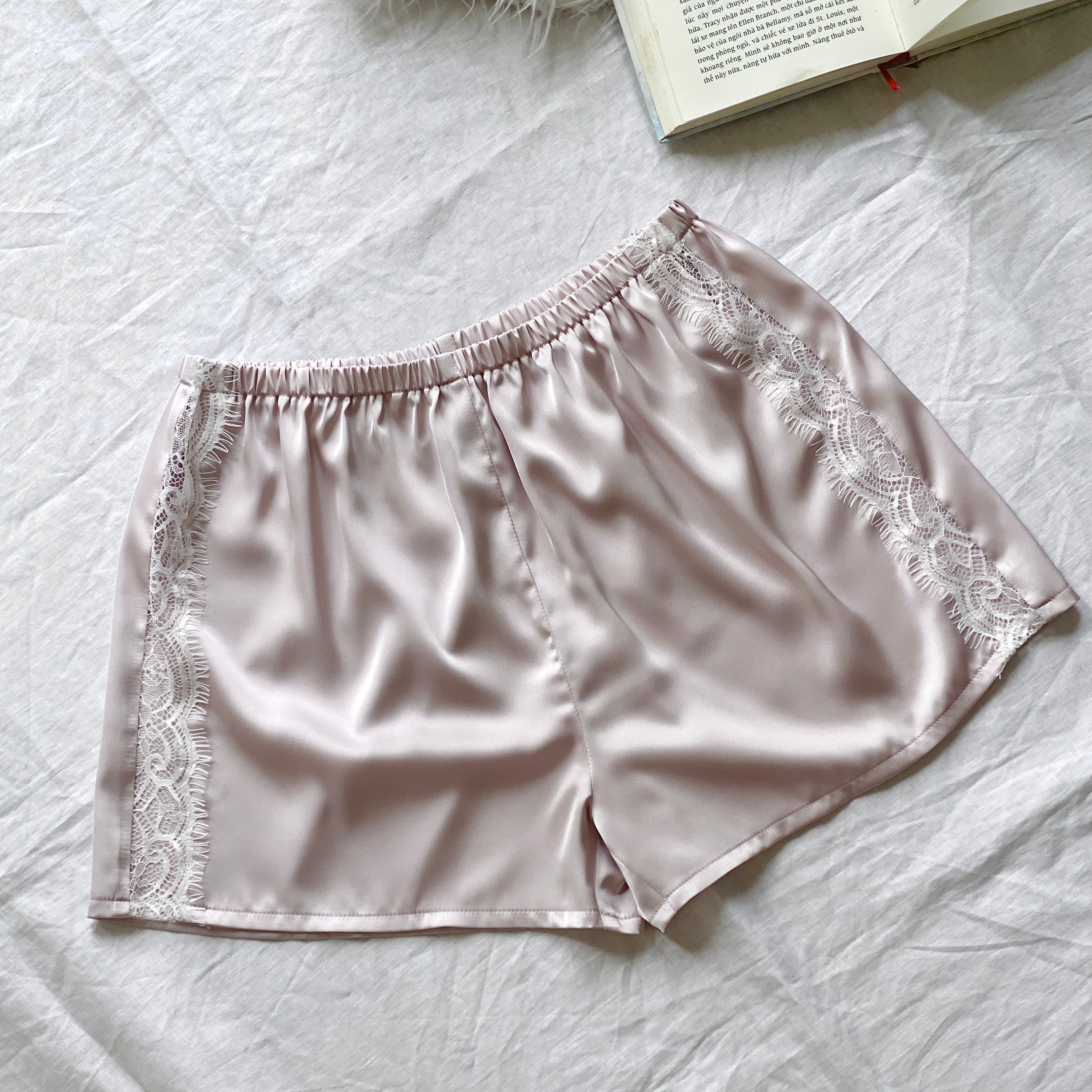 Lace Satin Cami & Shorts Set Summer Pajama Gift For Her | Eira Set