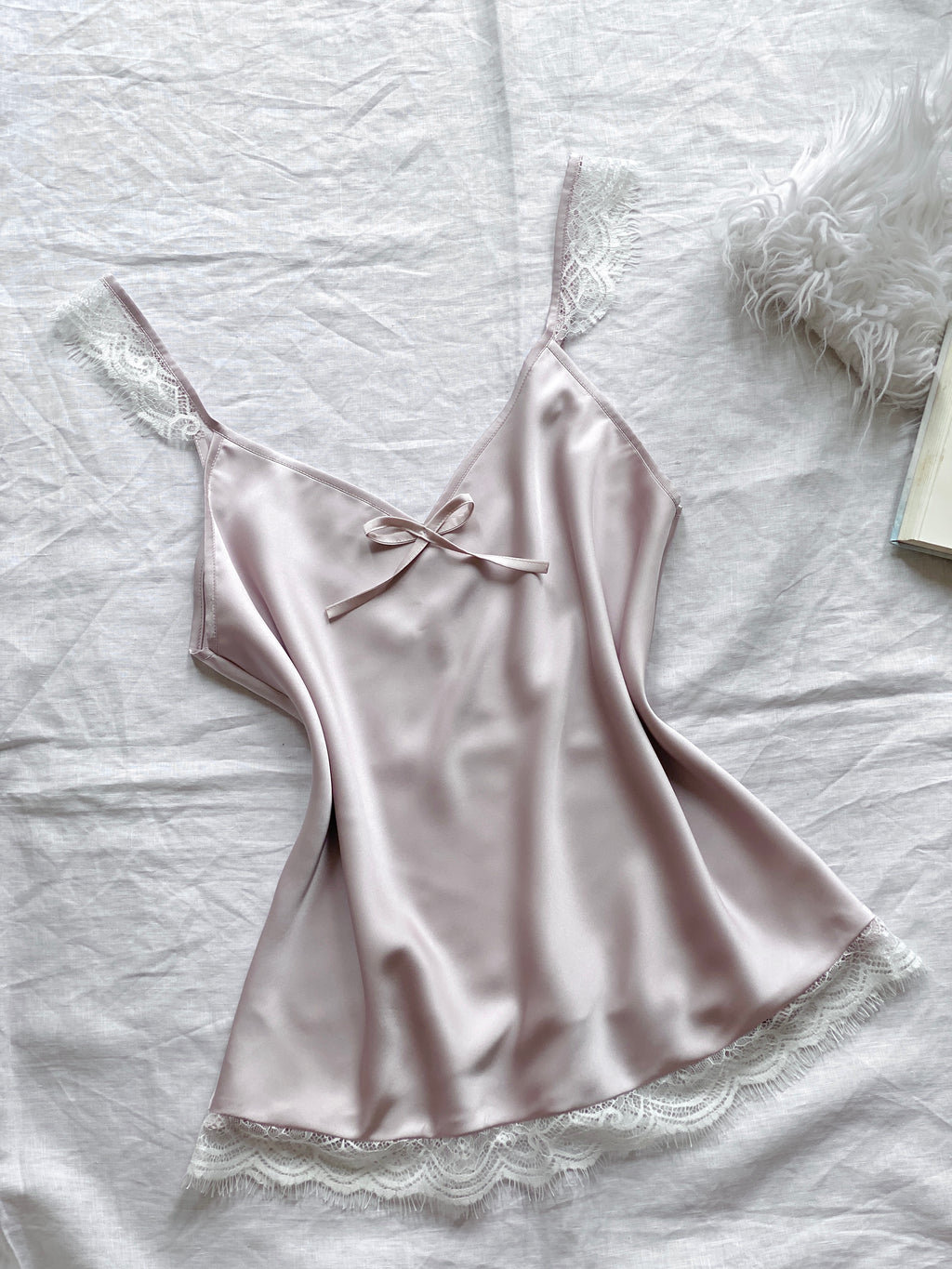 White Lace Satin Pajama Set, Bride Cami & Shorts, Bridal Shower Gift, EIRA Set