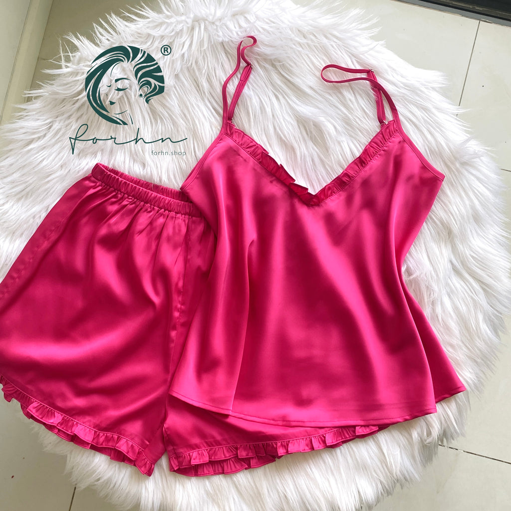 Satin Cami and Shorts: Bridal Party Pajamas, Bride & Bachelorette Gift JULIE