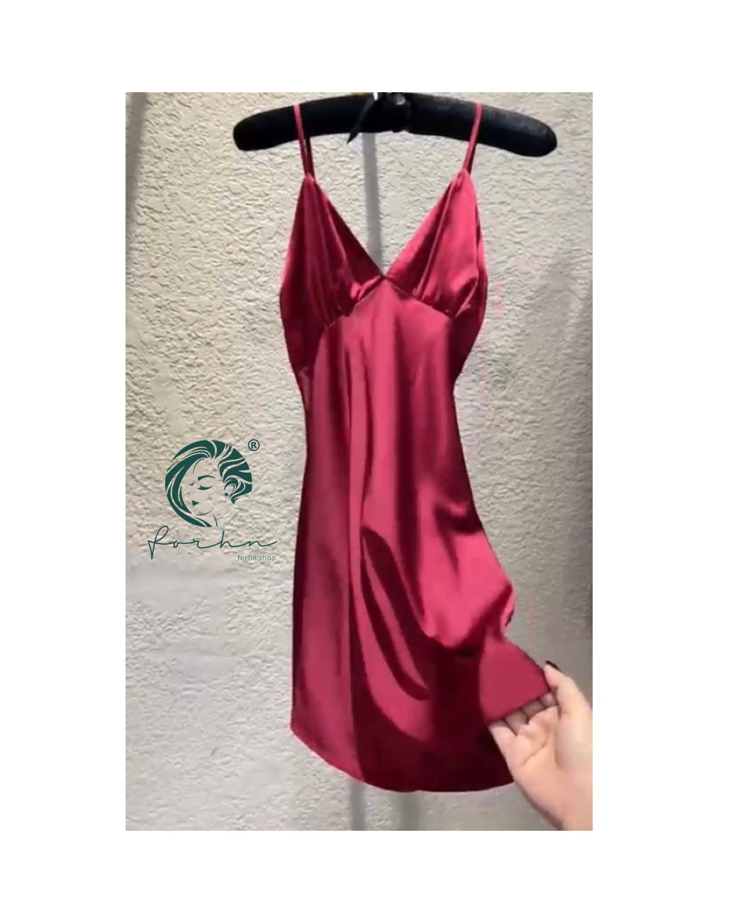 Burnt Orange Satin Slip Dress Cami Nightdress Kevacup1