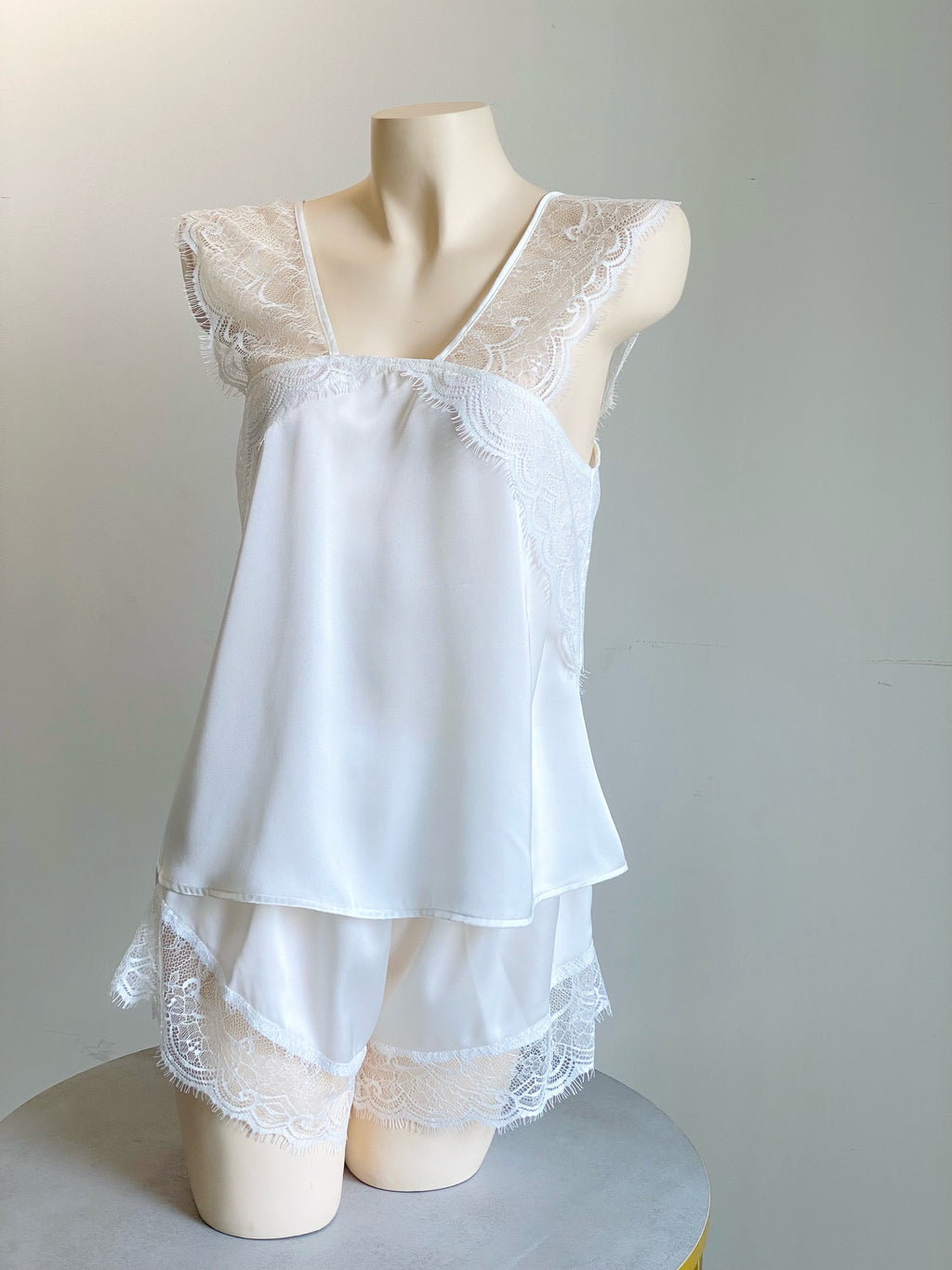 Satin Cami Set Women Bridal Sleepwear Cute Loungewear Pajama KRISTAL
