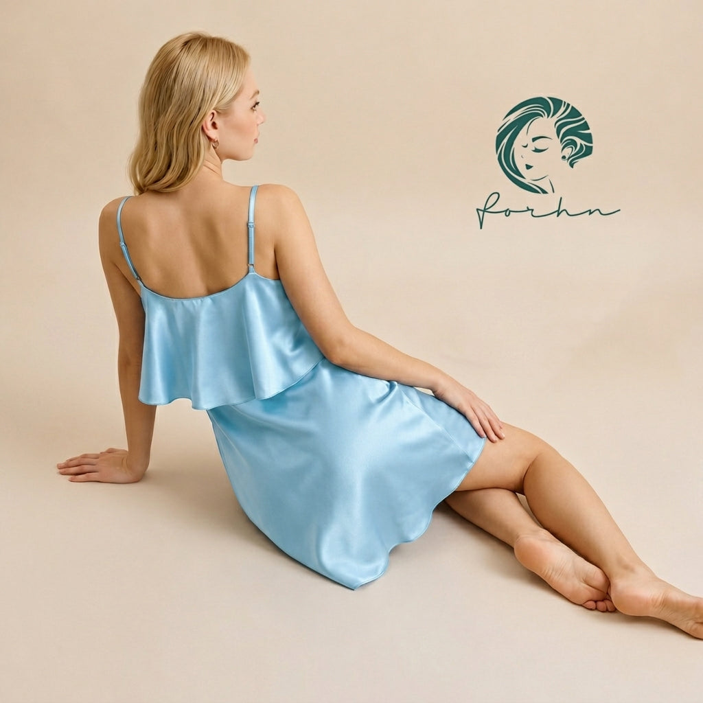 Satin Slip Dress Bia Cut Cami Nightgown Elegant Sleepwear Romantic Gift CARA