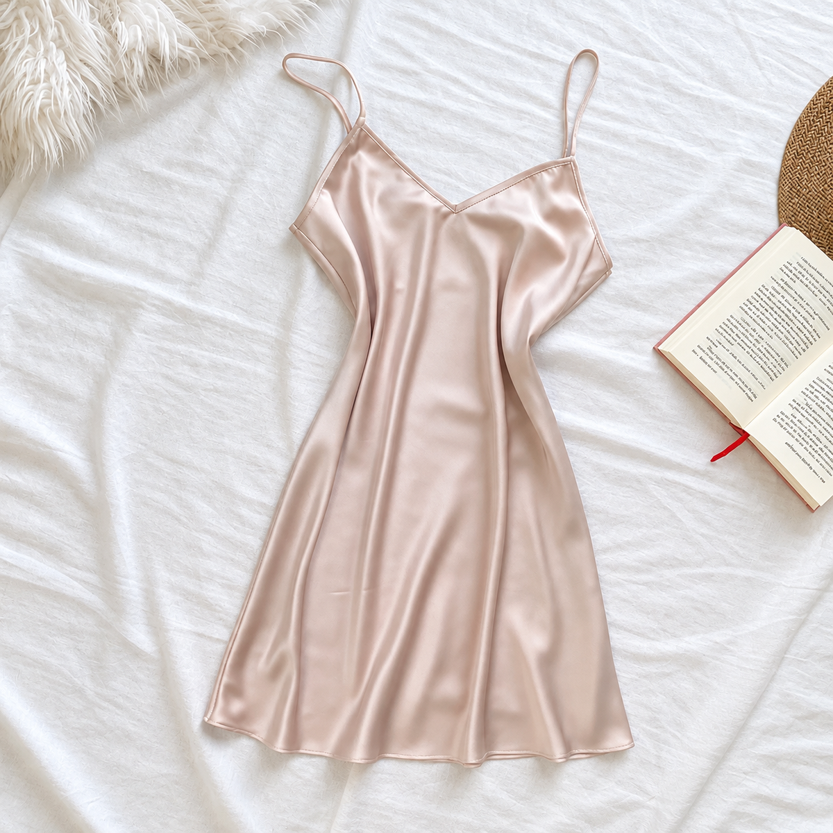 JOINOX Satin Slip Dress silky Sleepwear Under slip or Petticoat Holiday Gift For Her And Mom