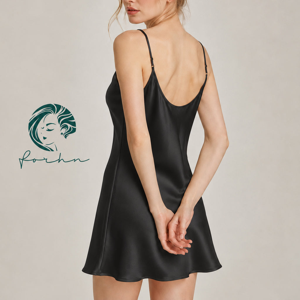 Caila Satin Robe & Slip Dress, Women's Sleepwear, Gift For Her