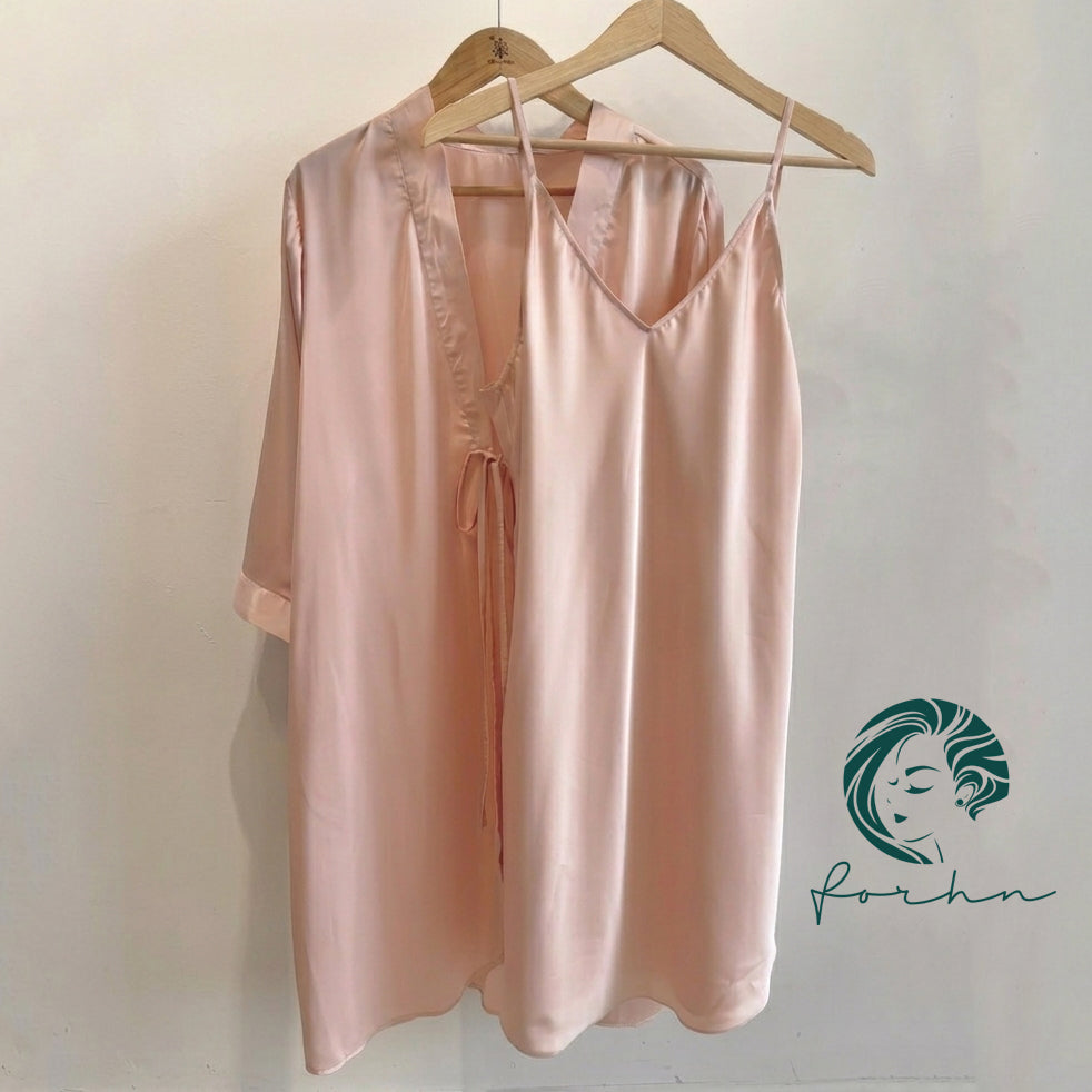 Satin Wrap Robe Women's Silky Sleepwear Satin Slip Dress Gift For Her ROBEJOINOX