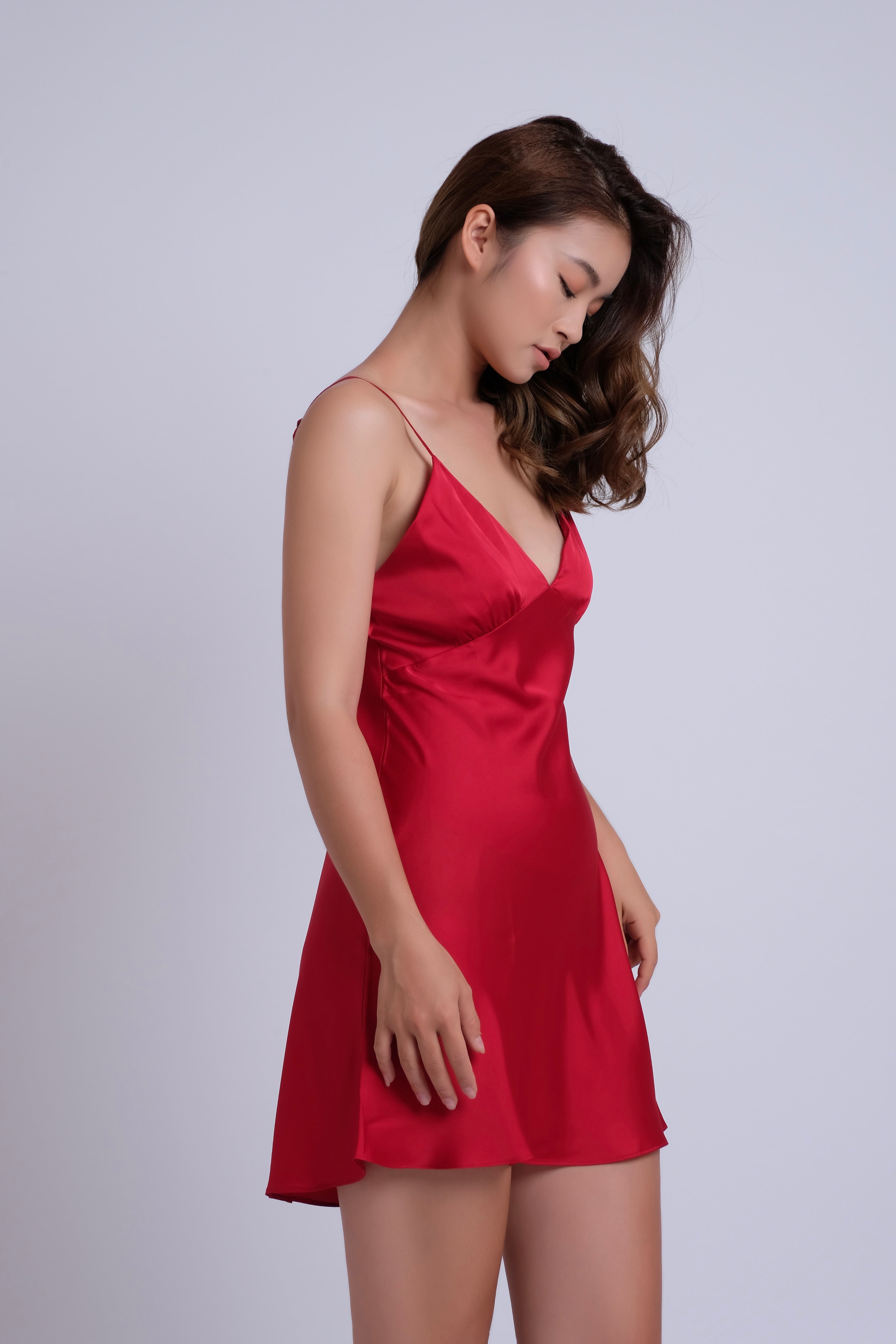 Satin Slip Dress Cami Nightgown Bridesmaid Gift Women's Sleepwear Kevacup1