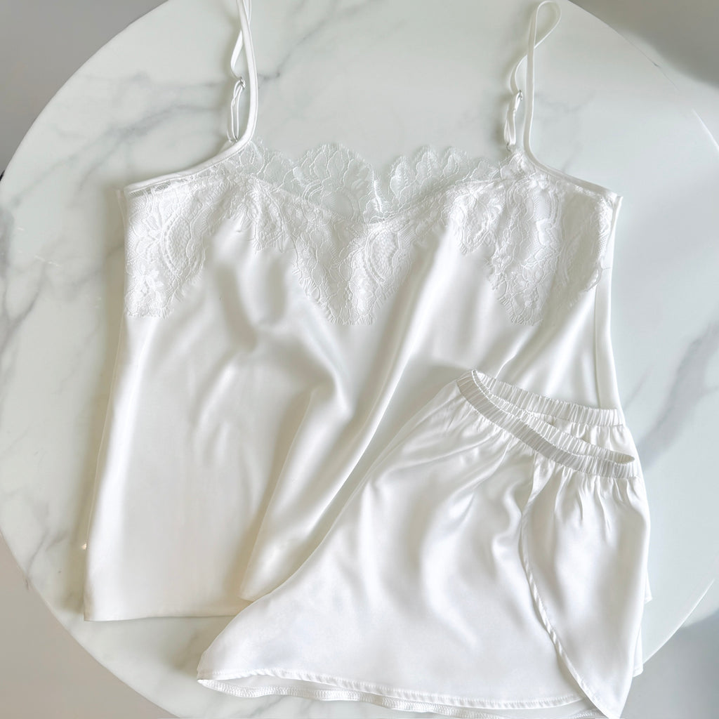 Lace Satin Camisole Set – Bridal Lace Sleepwear, Bridesmaid Gift, Poise