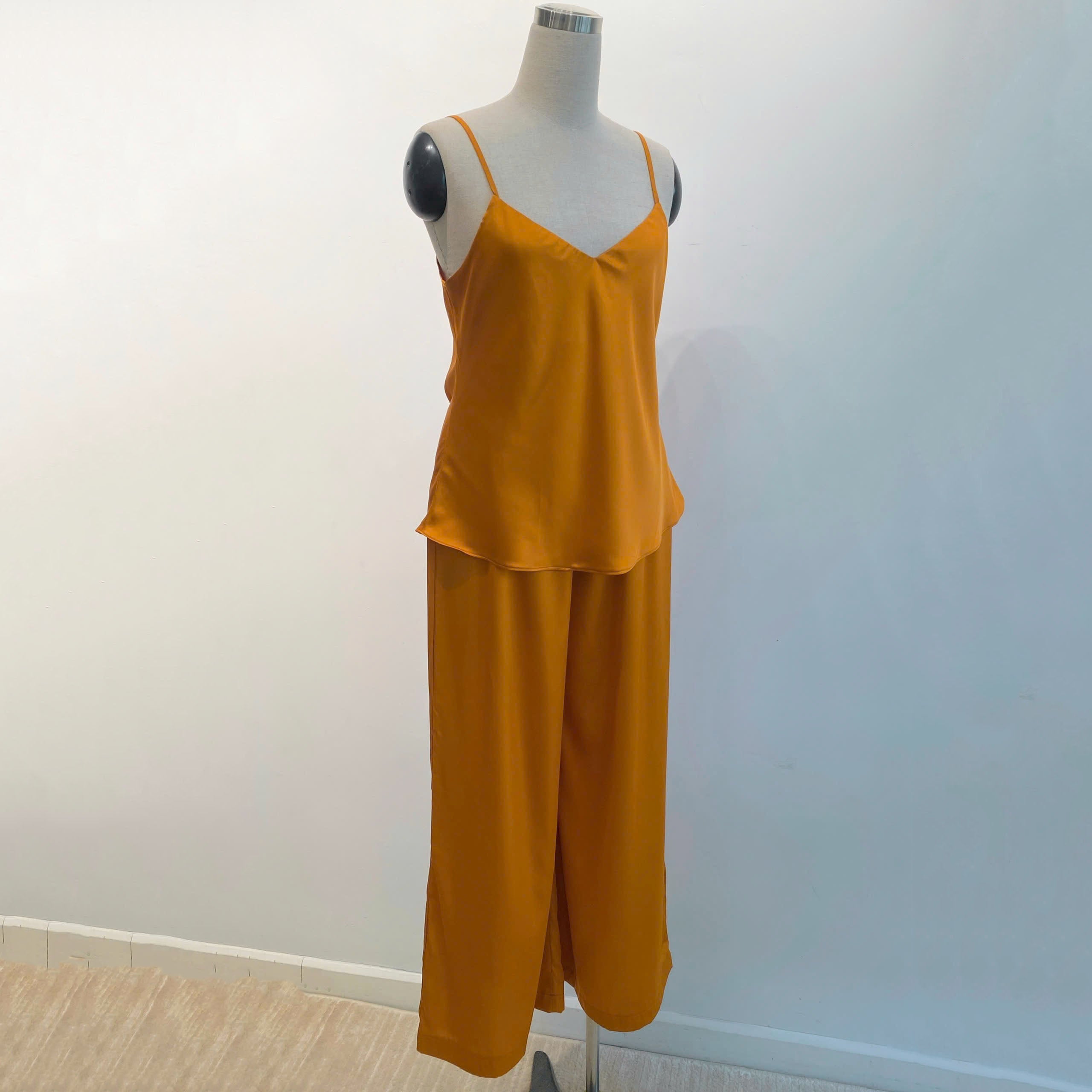 Mauve Set Satin Cami Long Pants For Women, Bridal Sleepwear, Loungewear Pajama Set
