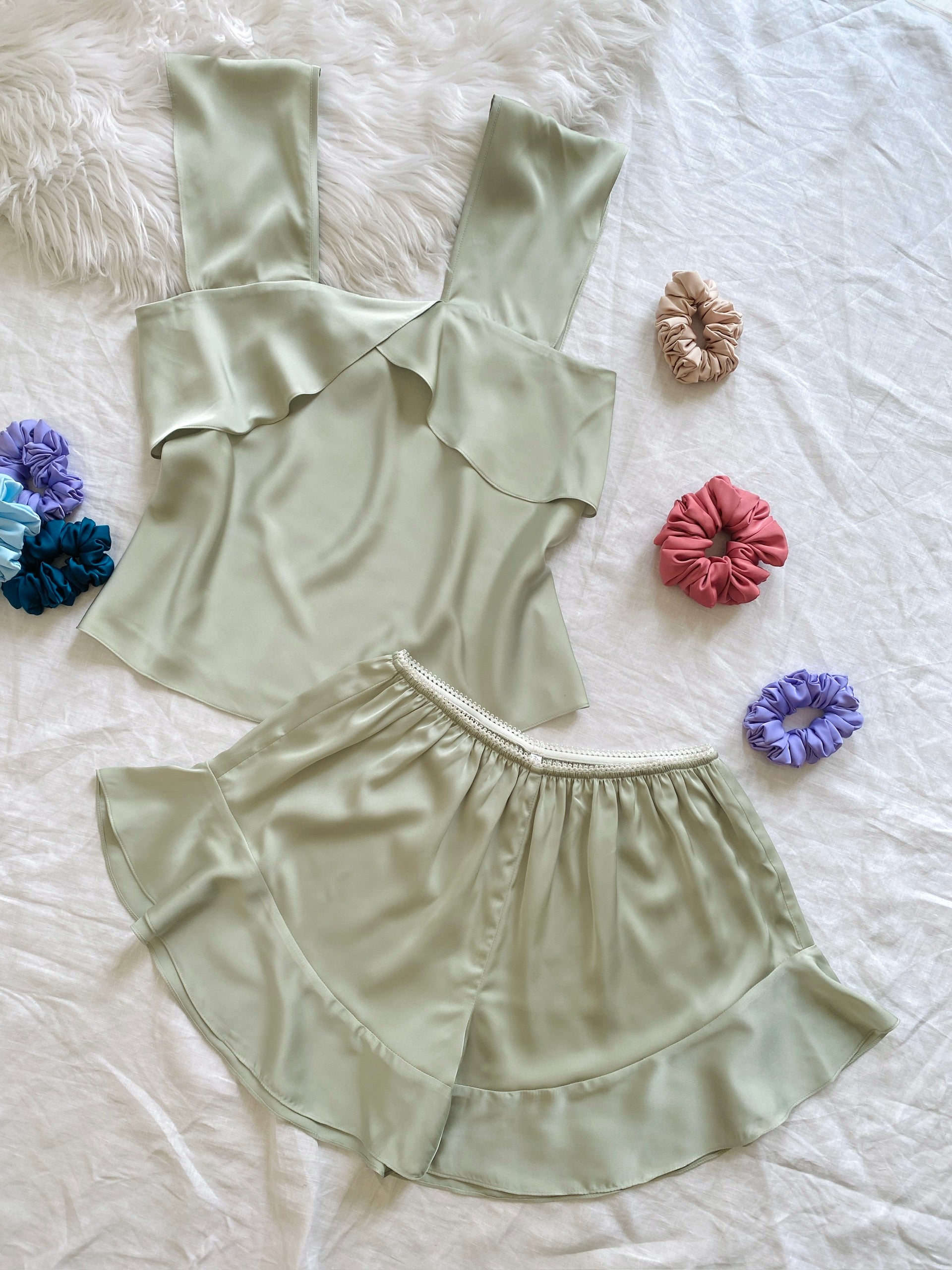 Silky Satin Pajama Set, Wide Strap Cami Shorts, Bridesmaid Gift, Bridal Loungewear KRIS