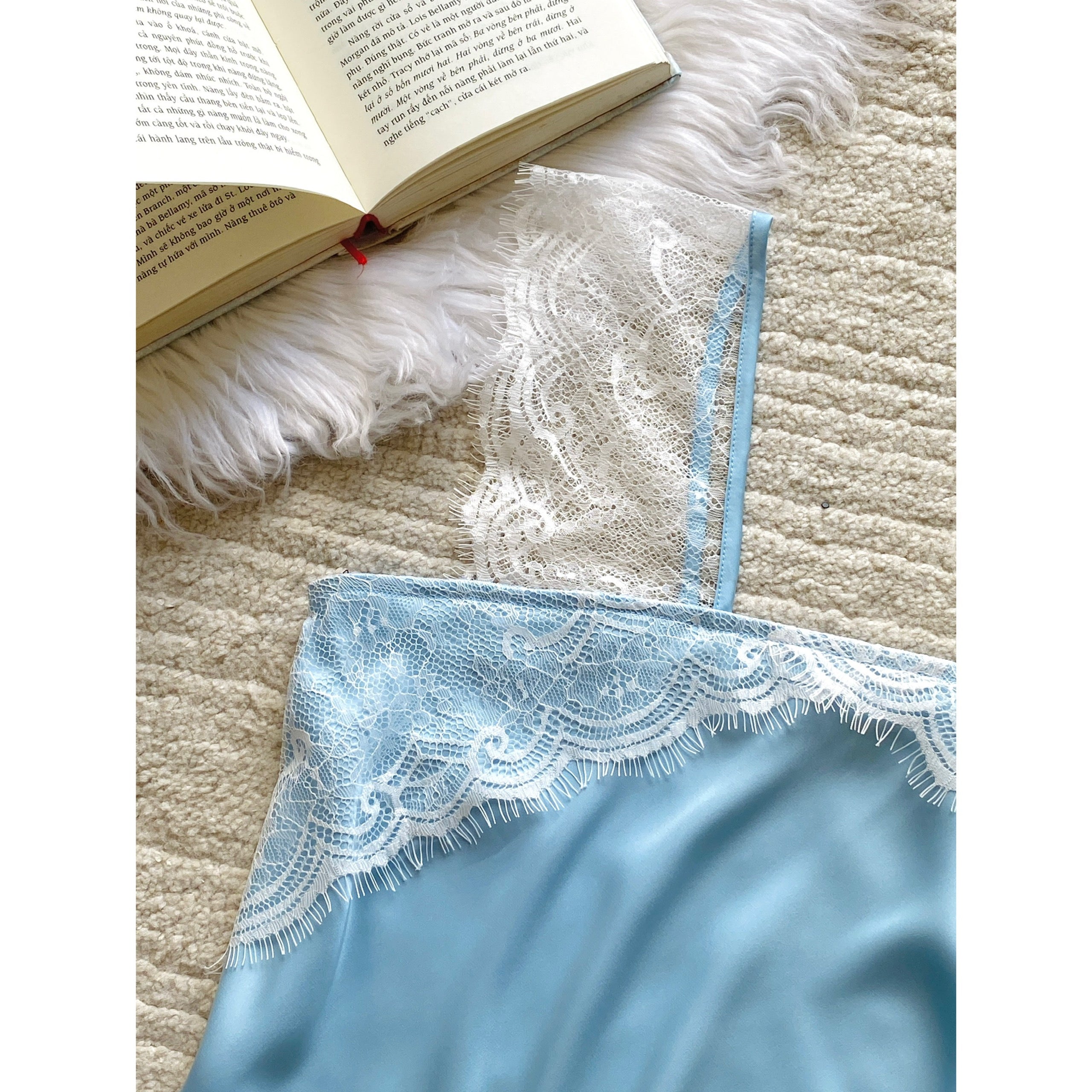 Kristal Long Pants Satin Camisole, Cute Women's Loungewear Pajama Set
