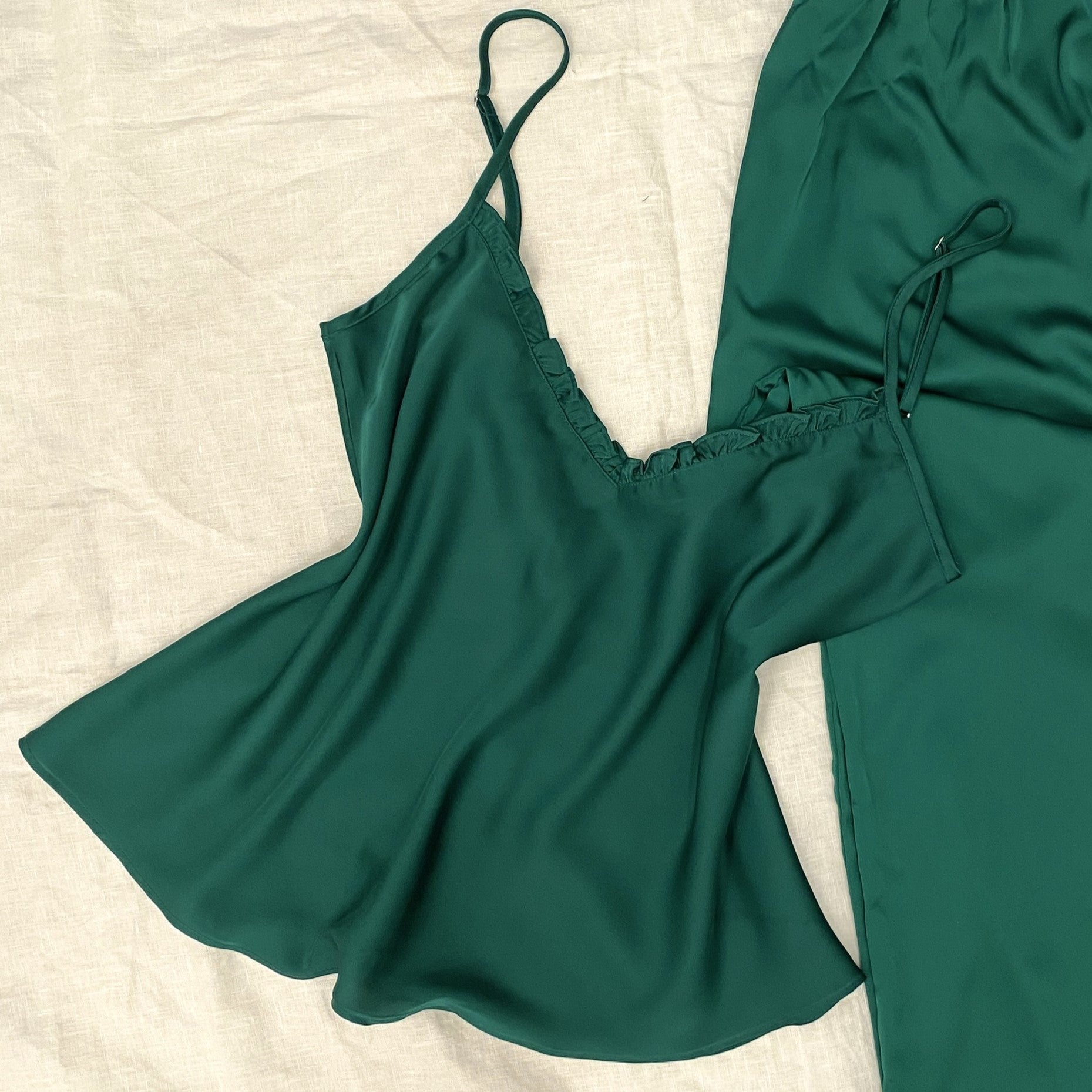 Satin Cami Long Pants Set Women, Bridal Sleepwear, Loungewear Pajama Set MixJulie