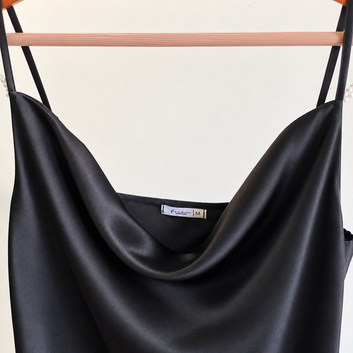 CELINE Satin Maxi Nightgown – Pearl Strap Cowl Neck Sleep Dress, Holidays Gift for Her