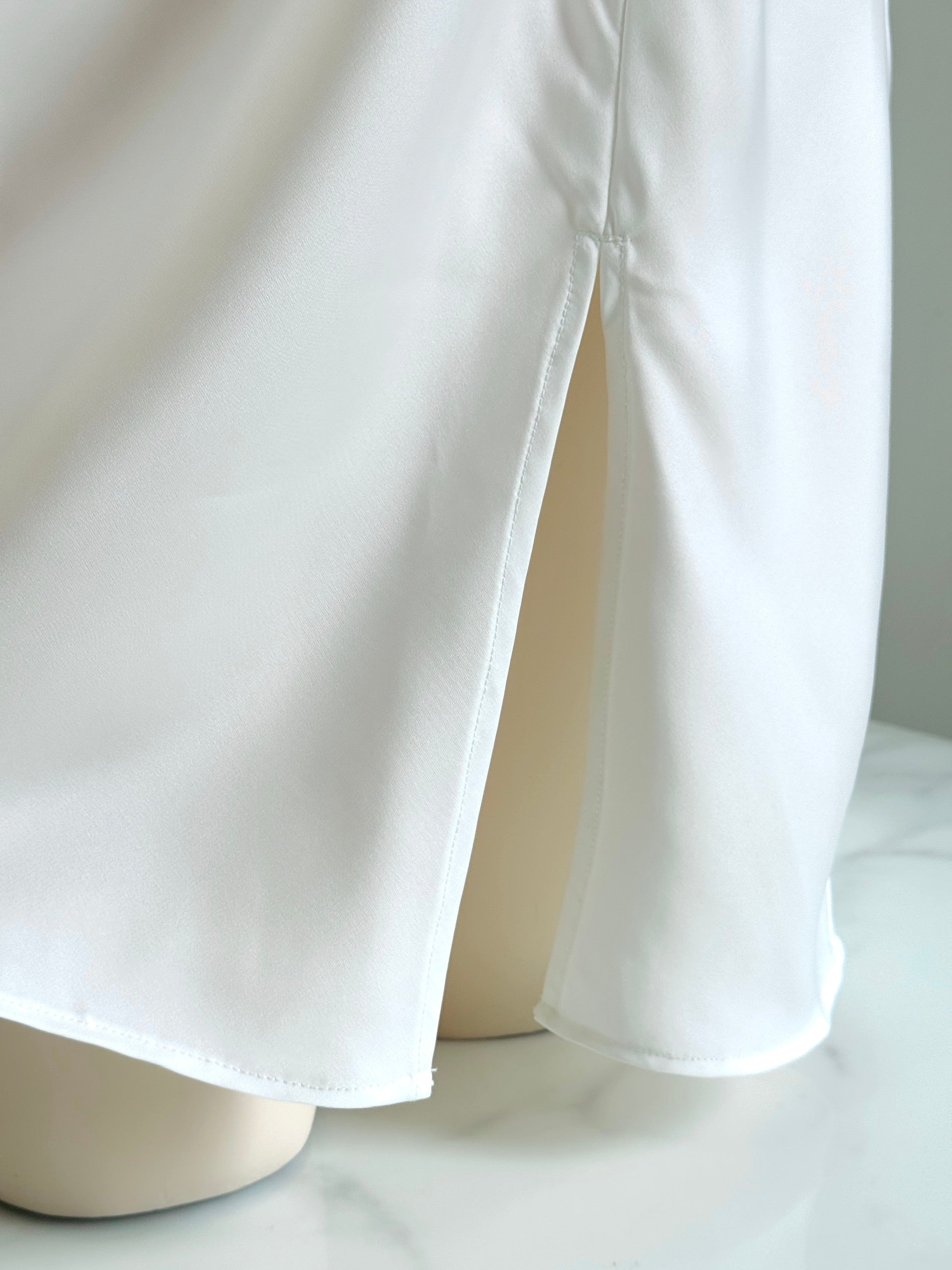 White Satin Slip Dress, Bridal Nightdress, Bridesmaid Gift, Honeymoon Sleepwear MERCY Dress