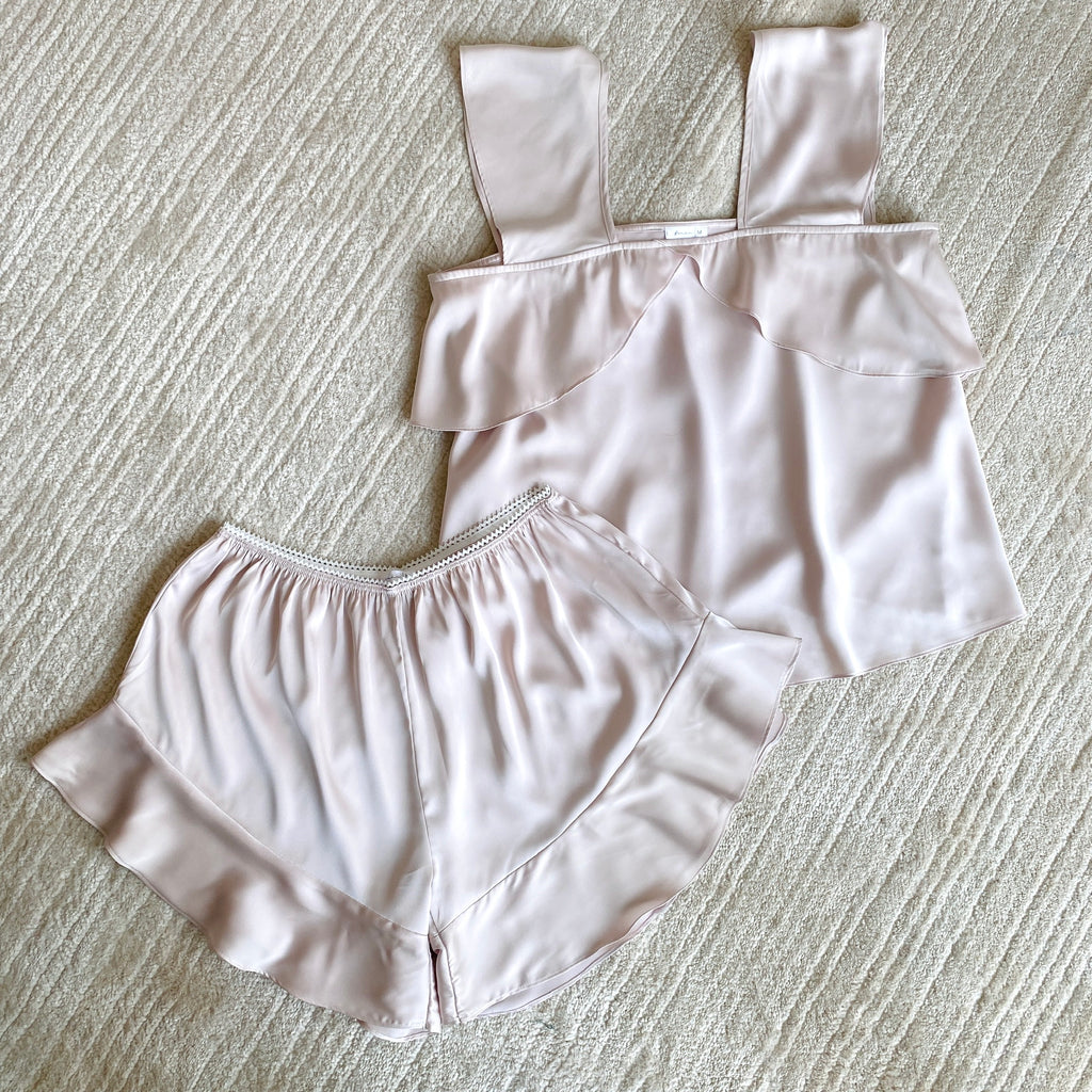Satin Cami Pajama Set Bridesmaid & Bridal Shower Gift Women's Loungewear KRIS