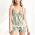 Eira Satin Lace Cami & Shorts Set – Sleepwear to Daywear