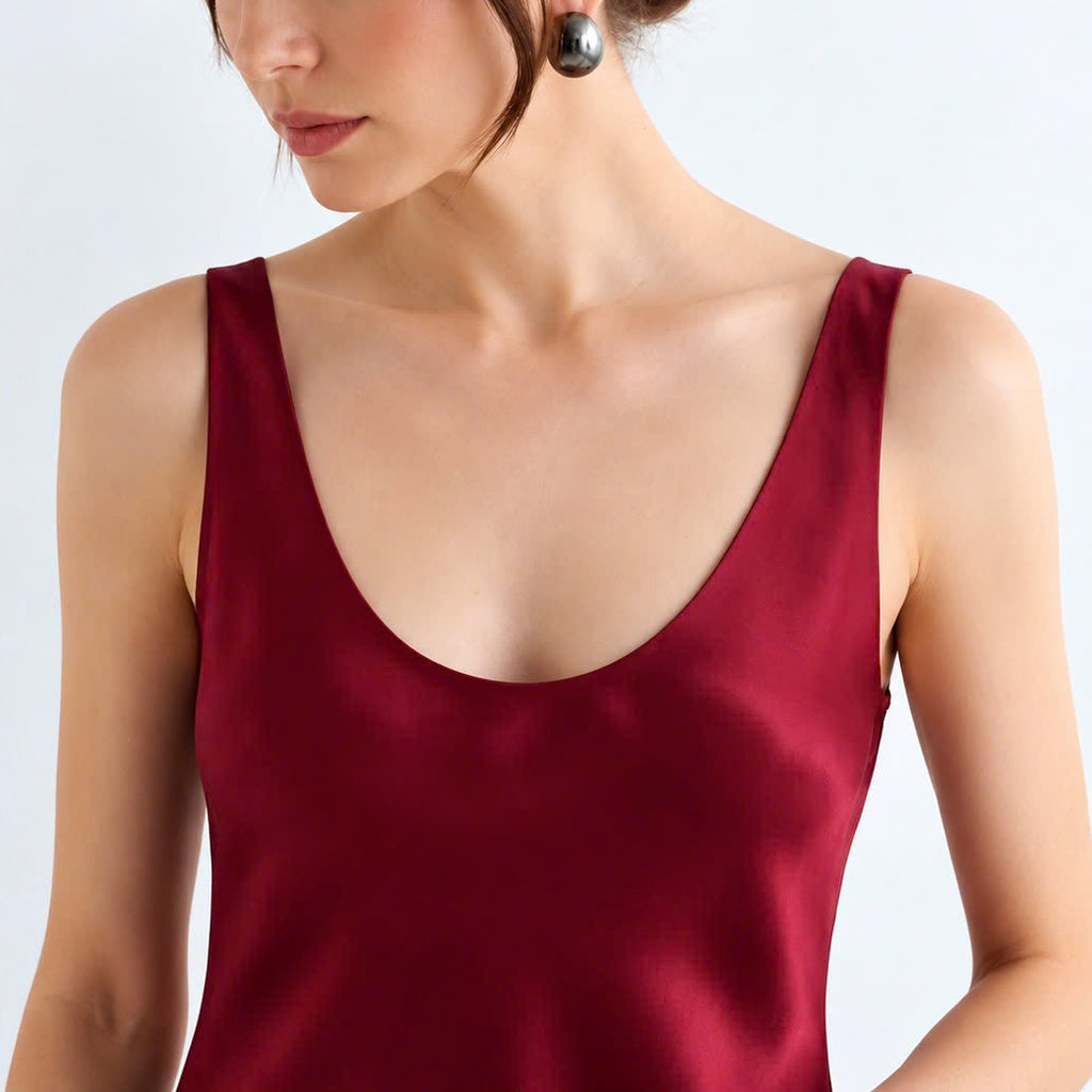Eudora Midi Slip Dress, Scoop Neck, Bridal Party Dress