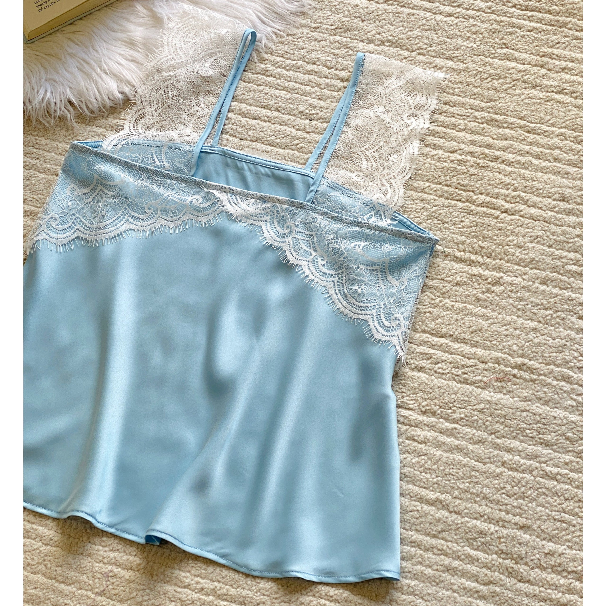 Kristal Long Pants Satin Camisole, Cute Women's Loungewear Pajama Set