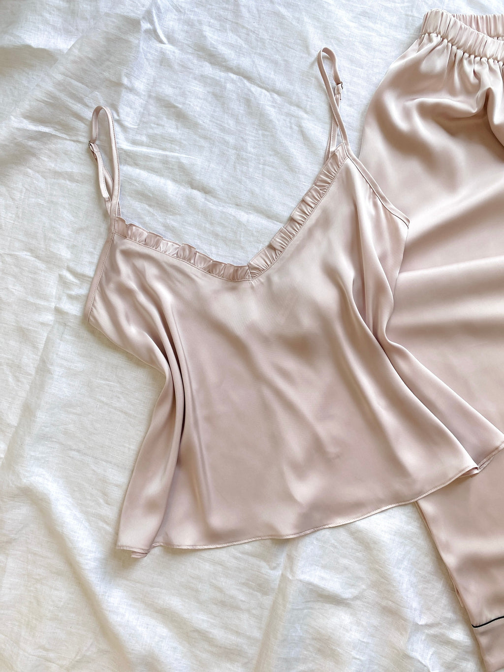 Satin Cami Long Pants Set Women, Bridal Sleepwear, Loungewear Pajama Set MixJulie