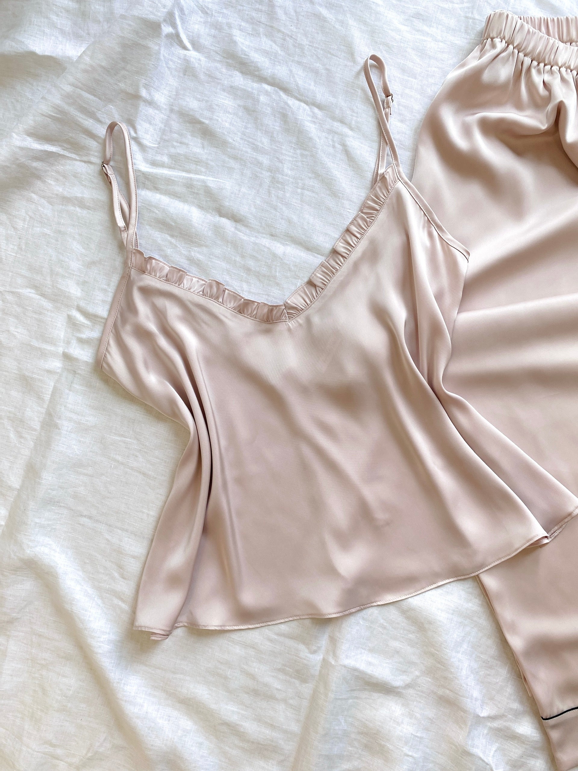 Satin Cami Long Pants Set Women, Bridal Sleepwear, Loungewear Pajama Set MixJulie