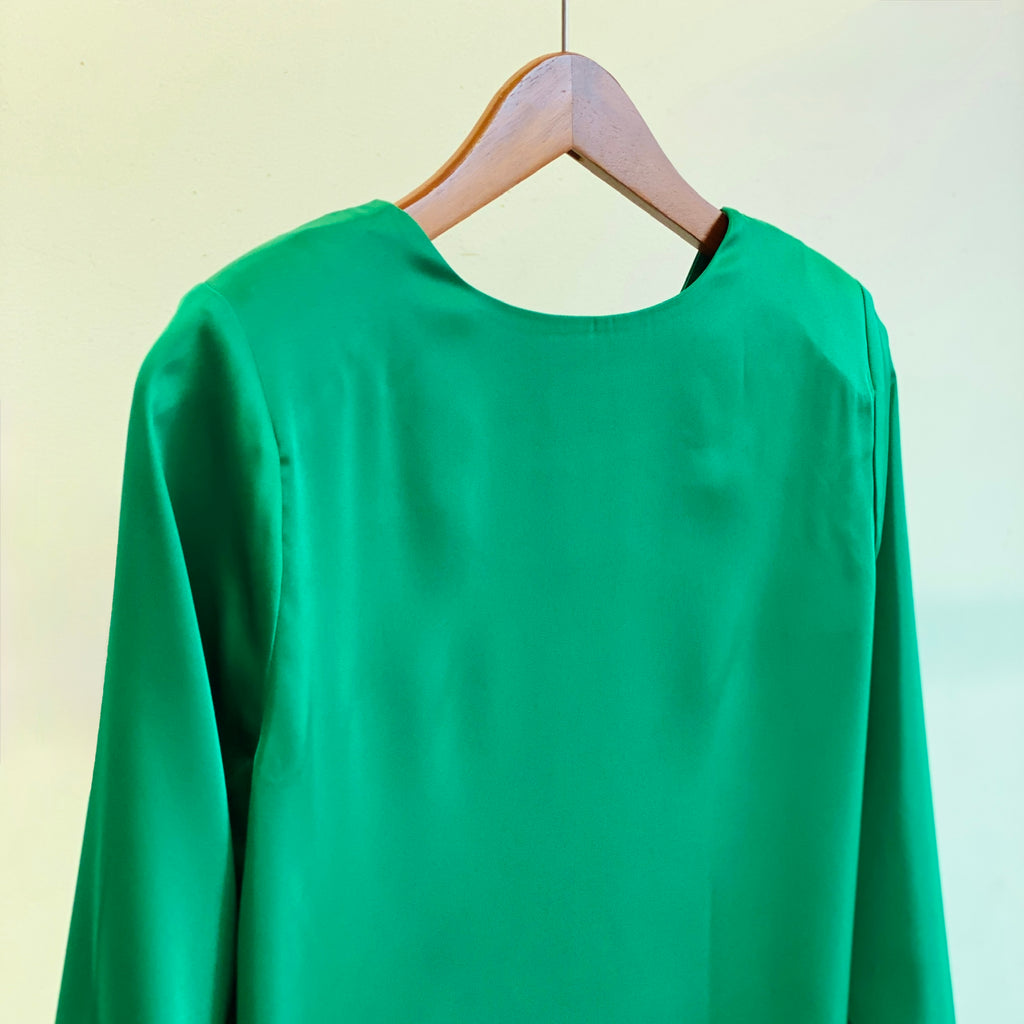Round-Neck Top, Satin Blouse, Office Outfit, Candice