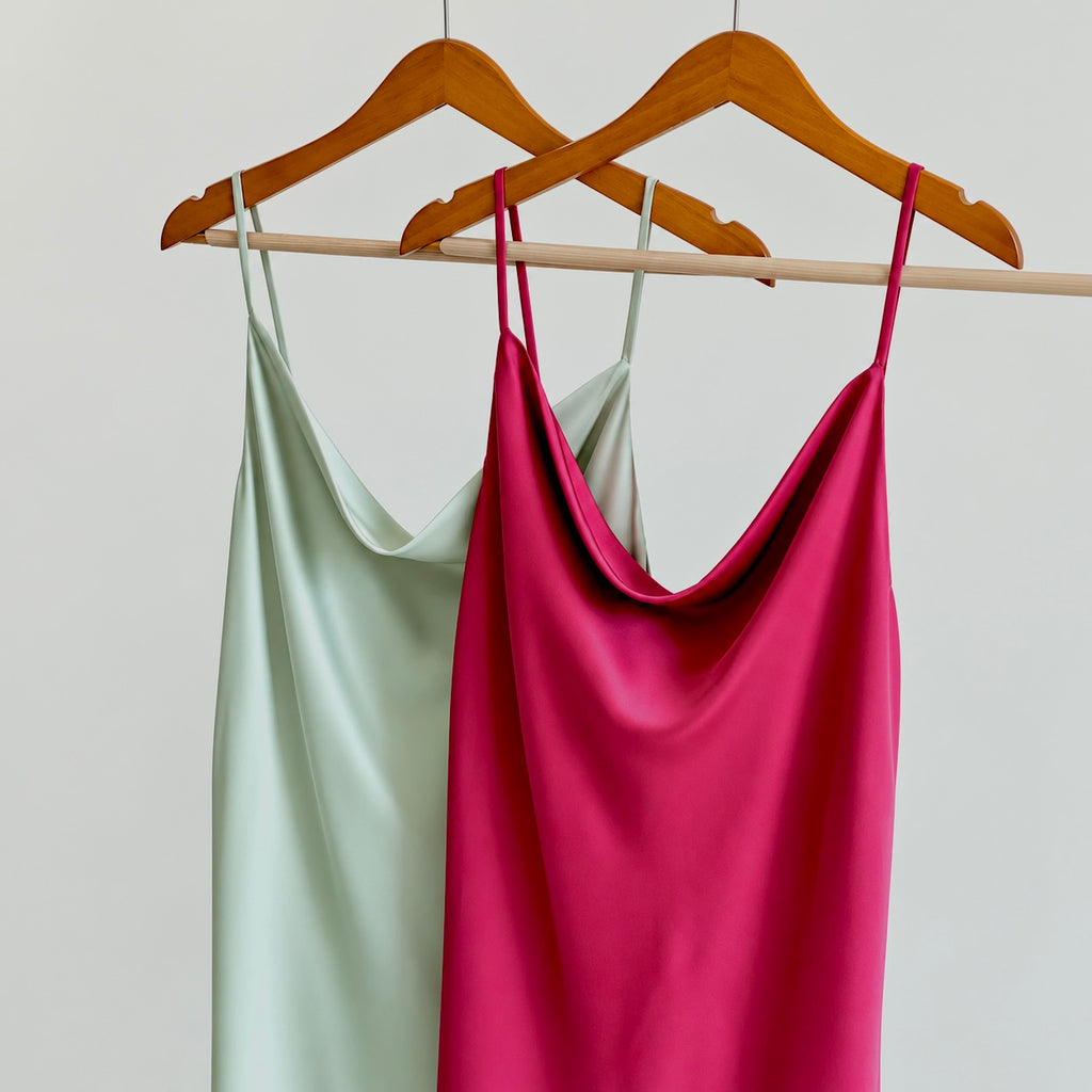 Karina Satin Maxi Slip Dress – Cowl Neck, Open Back, Romantic Sleepwear, Gift for Her