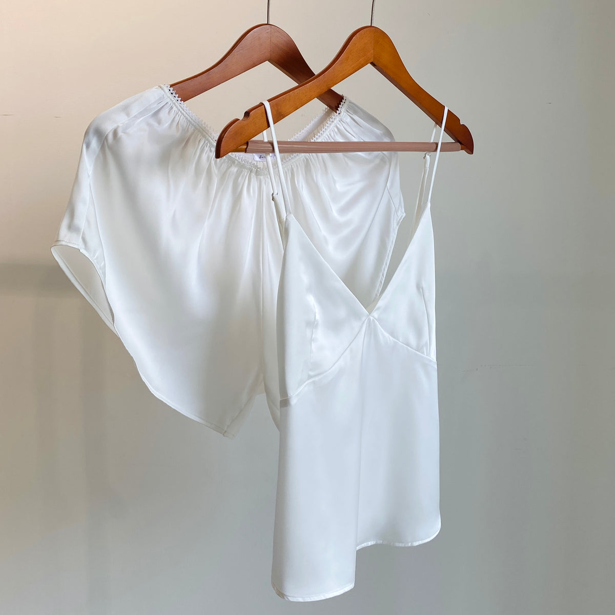 Layla Set, Women’s Satin Pajama Set – Silky Cami & Shorts Sleepwear