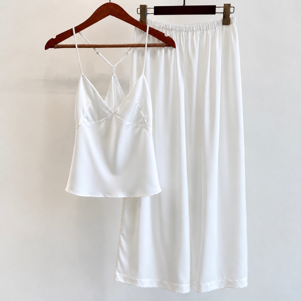 Satin Cami Pajama Set with Lace Trim | Elegant  Sleepwear Set- LAYLILSET