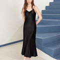 Melanie Silky Satin Maxi Slip Dress – Elegant Long Nightgown