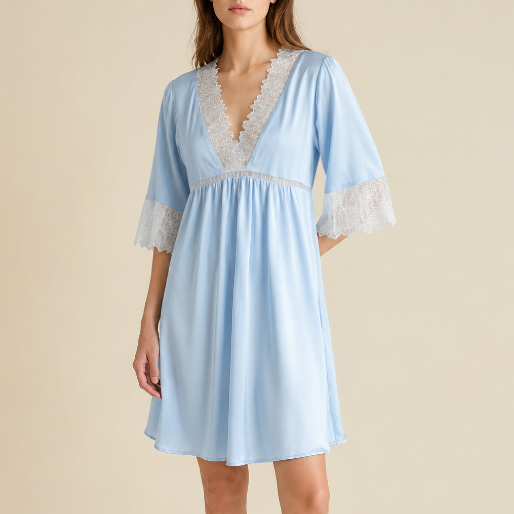 Mila Satin Lace Slip Dress, Women’s Slip Dress, Romantic Nightdress