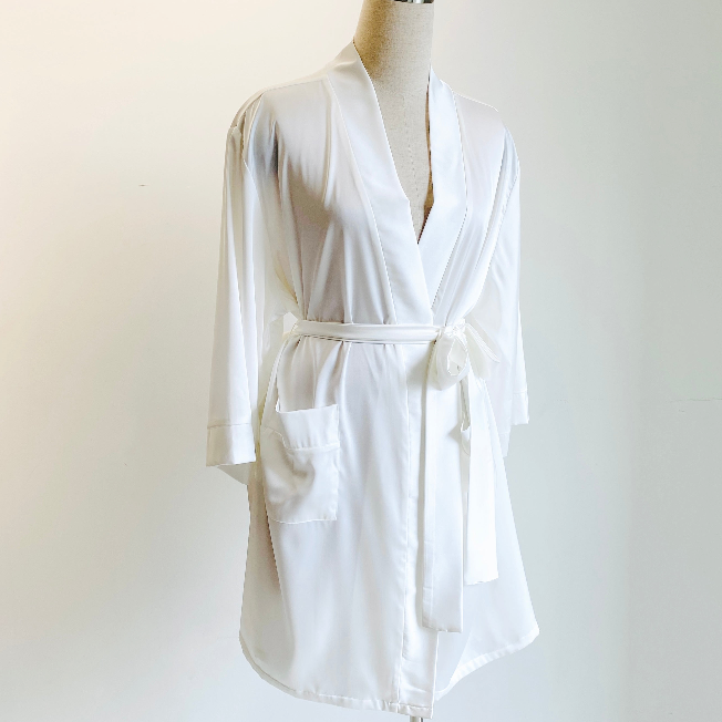 Romantic Satin Slip Dress & Robe  - RobeCup01