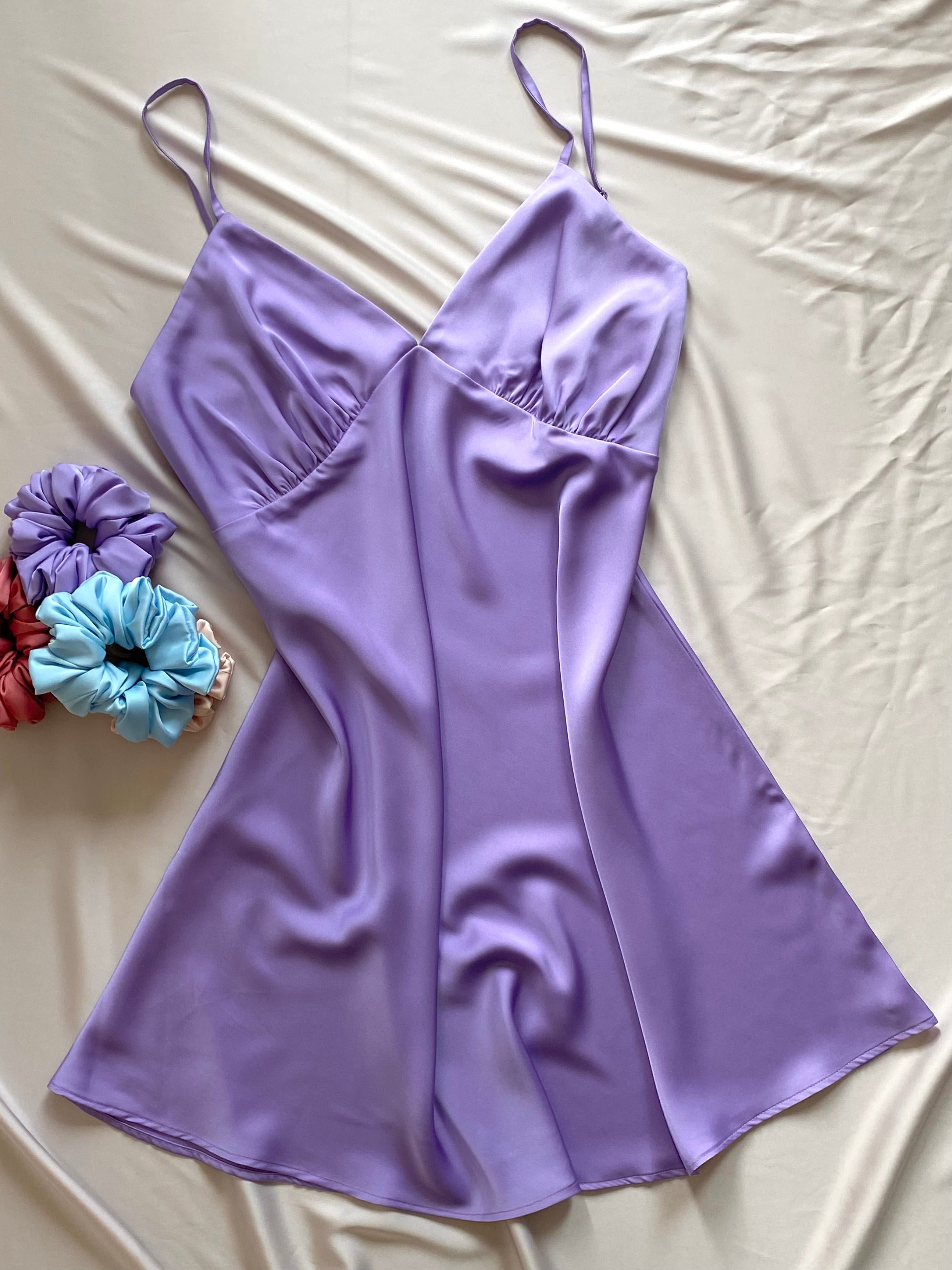 Burnt Orange Satin Slip Dress Cami Nightdress Kevacup1