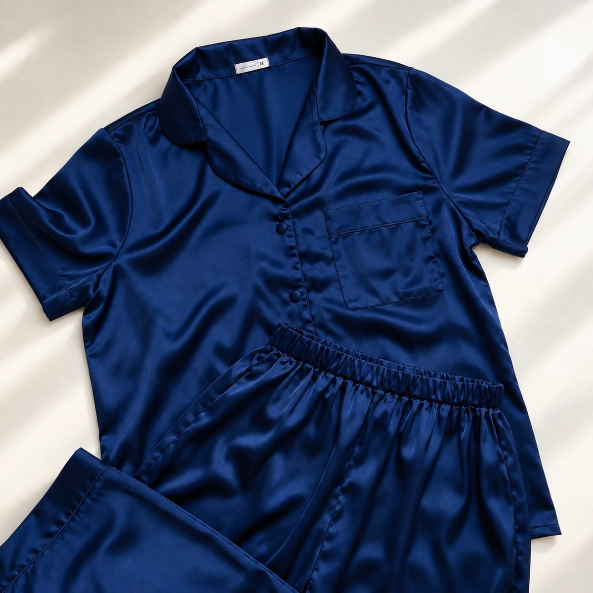 Classic Satin Long Sleeve Pajama Set – Elegant Sleepwear & Loungewear for Women, NUTBOC1PJ
