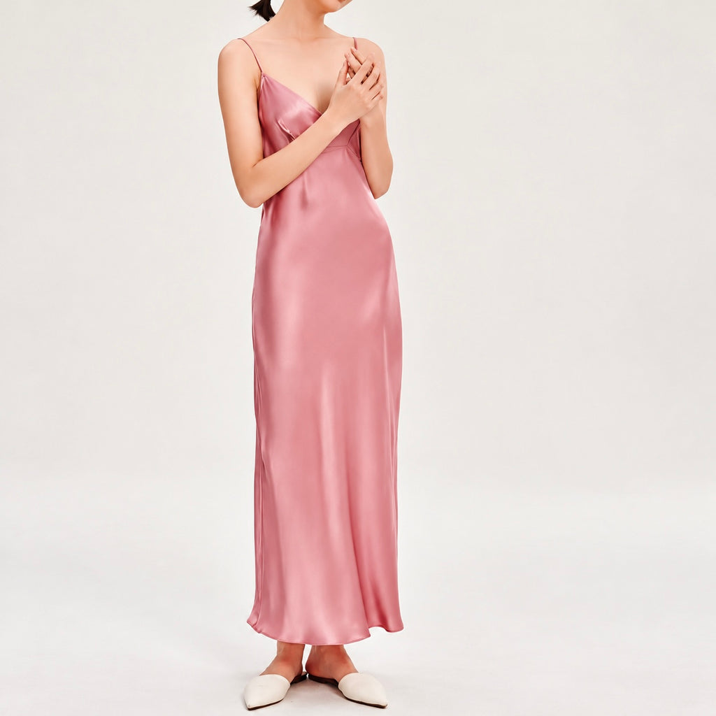 Heavy Weight Satin Maxi Slip Dress | Silky Resort & Party Dress | Pandora