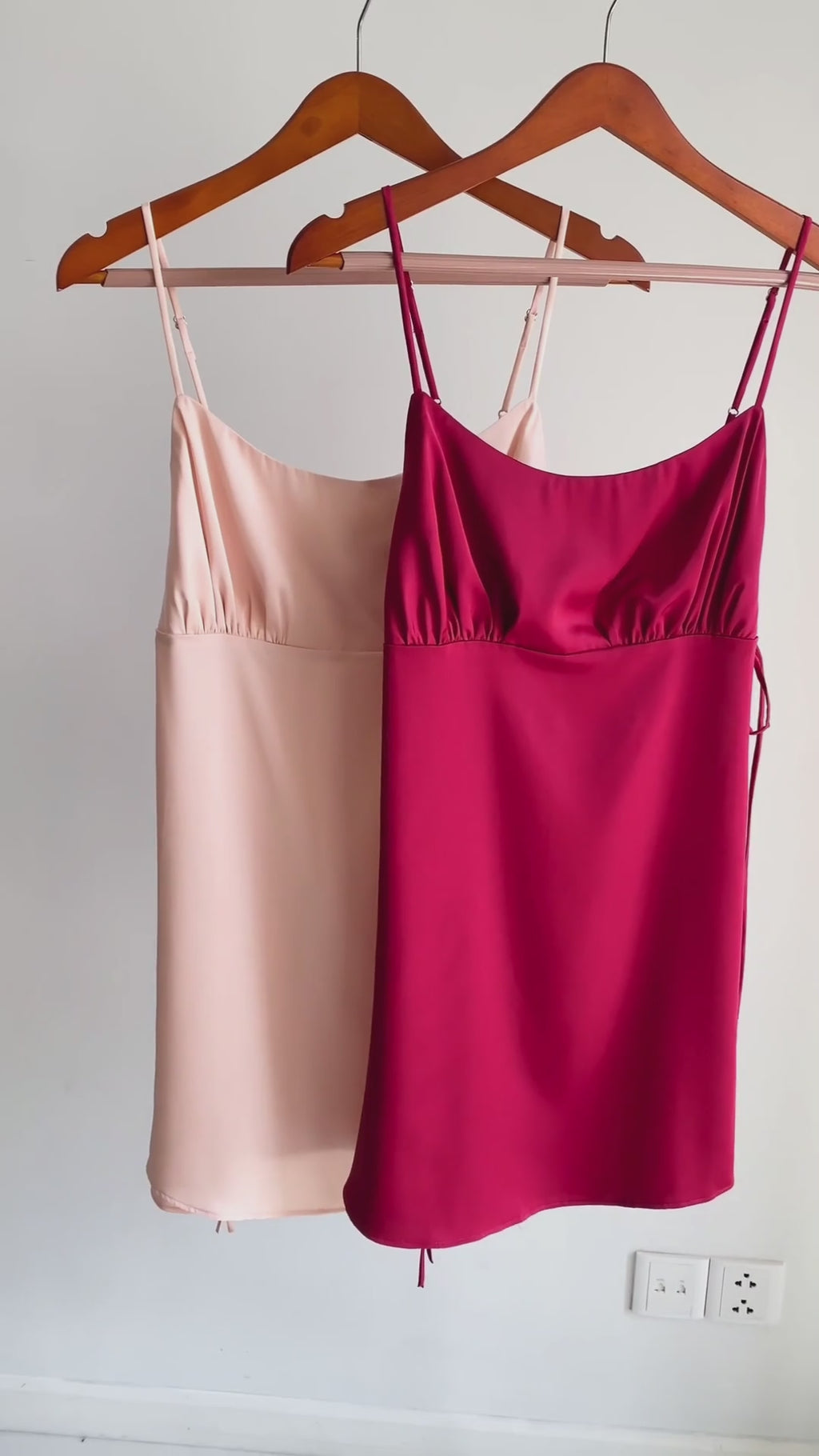 Lily Satin Slip Dress with Side Tie, Cami Nightgown, Bridesmaid Gift