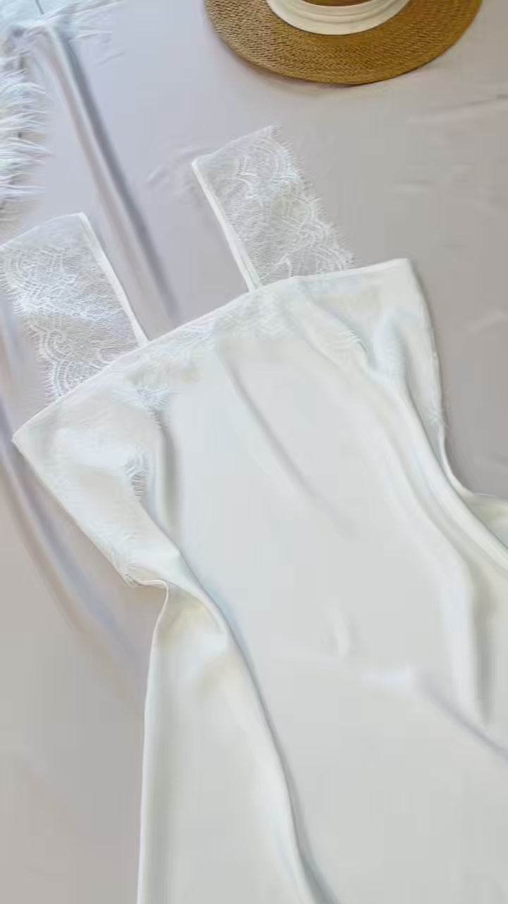 Satin Lace Slip Dress – Romantic Sleepwear & Gift for Her, Rosé