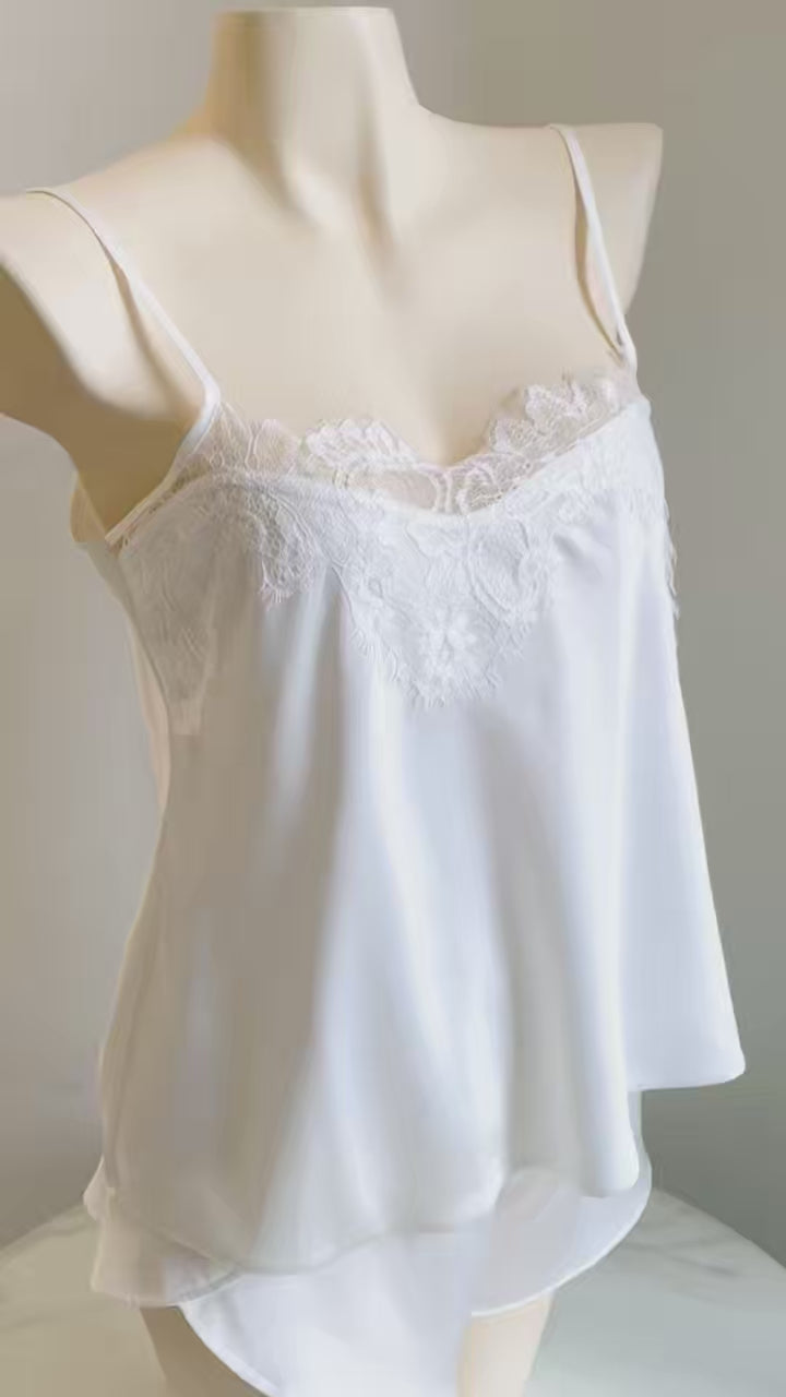 Lace Satin Camisole Set – Bridal Lace Sleepwear, Bridesmaid Gift, Poise