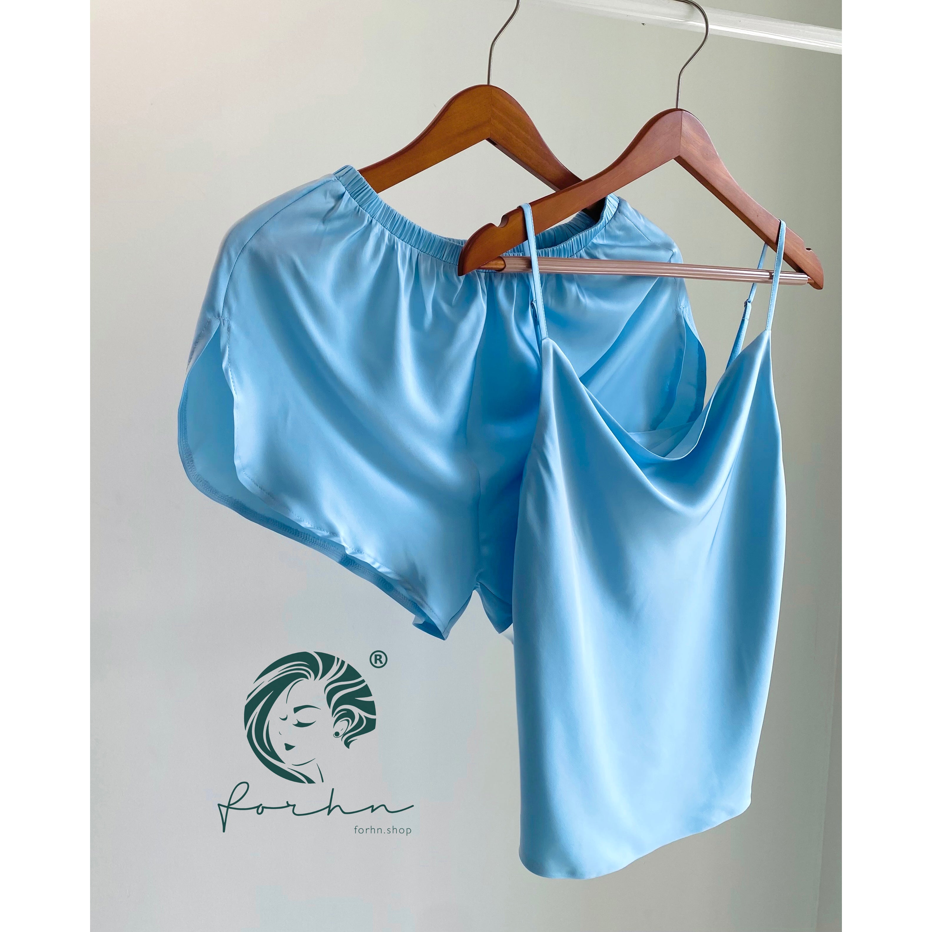 Rosie Sset, Satin Cowl Neck Camisole Set, Women’s Loungewear
