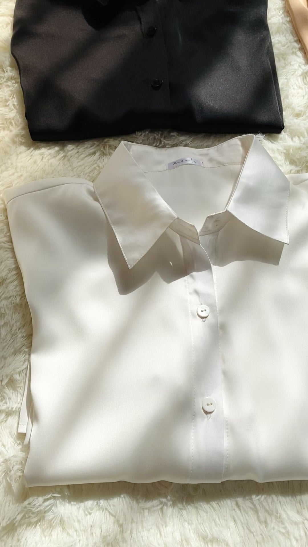 Elegant Satin Blouse Long Sleeve Button-Up Workwear - Office Blouse Kathy