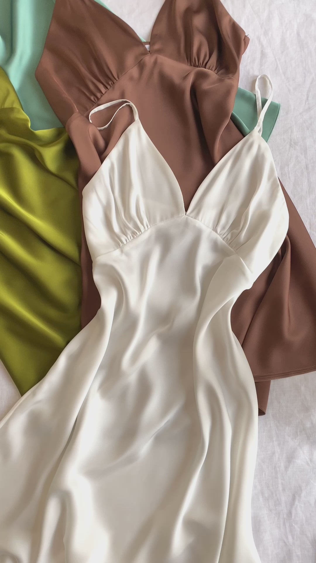 Satin Slip Dress Cami Nightgown Bridesmaid Gift Women's Sleepwear Kevacup1