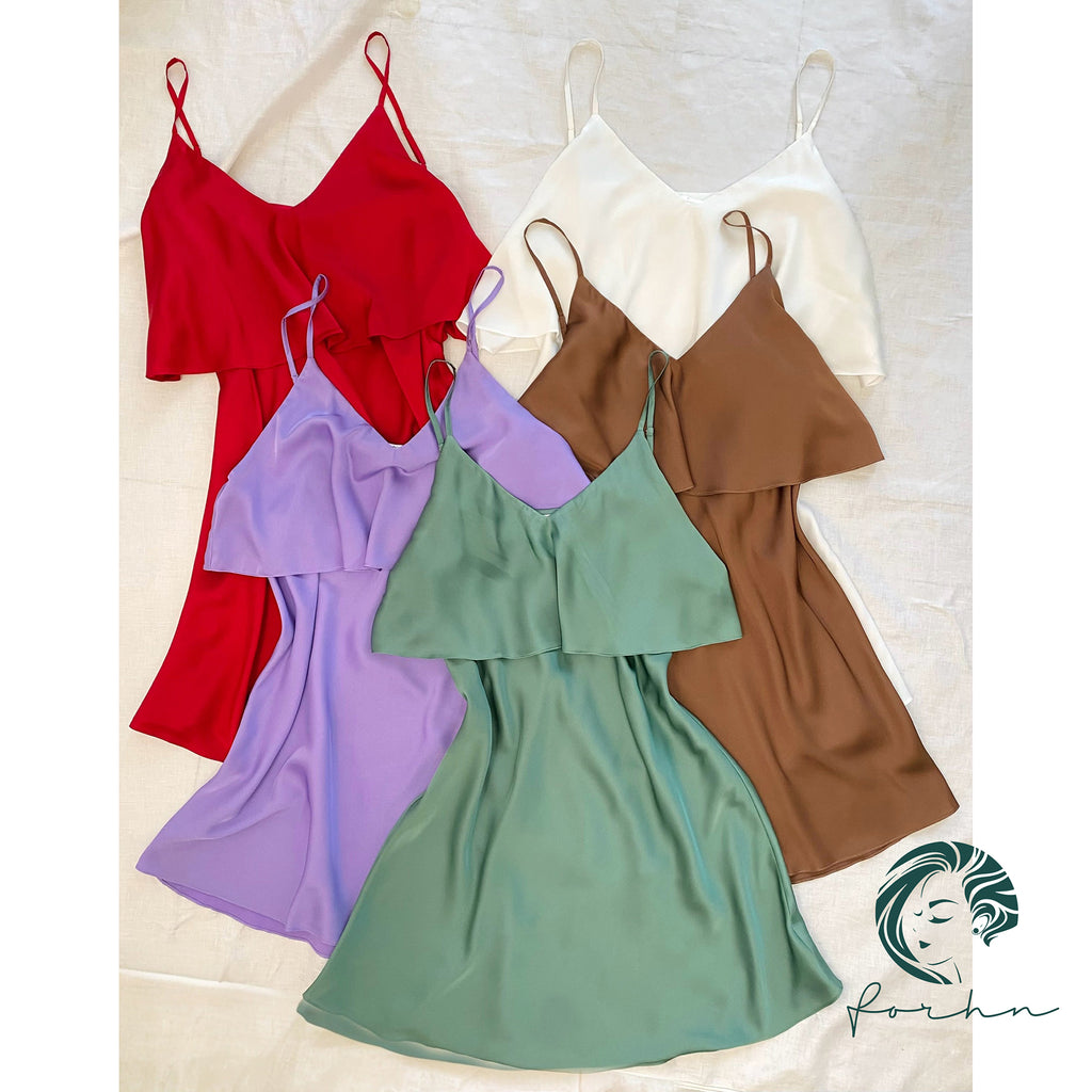 Cara Satin Slip Dress Bridesmaid Gift& Elegant Sleepwear