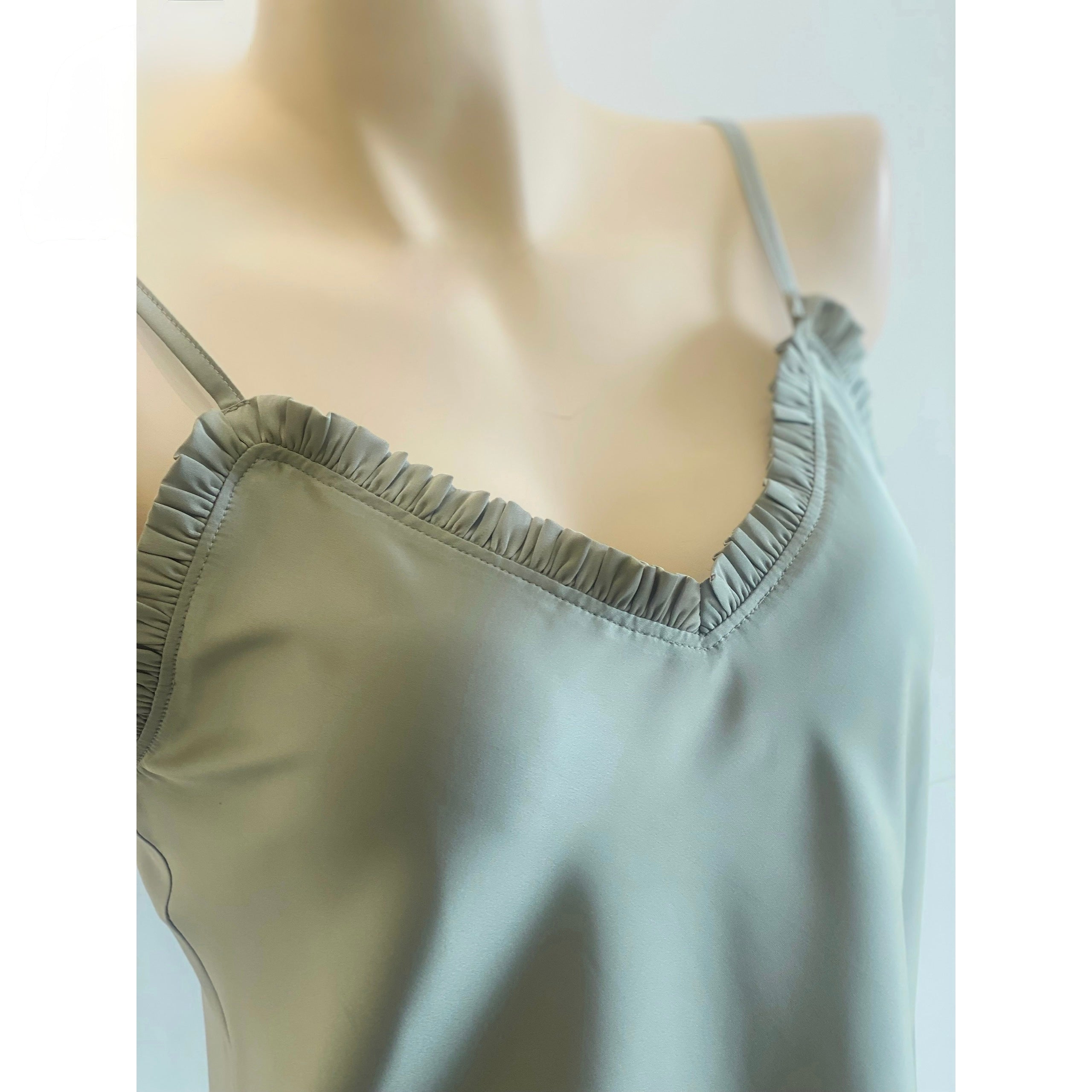 Satin Camisole Set: White, Olive Green, SANA Set