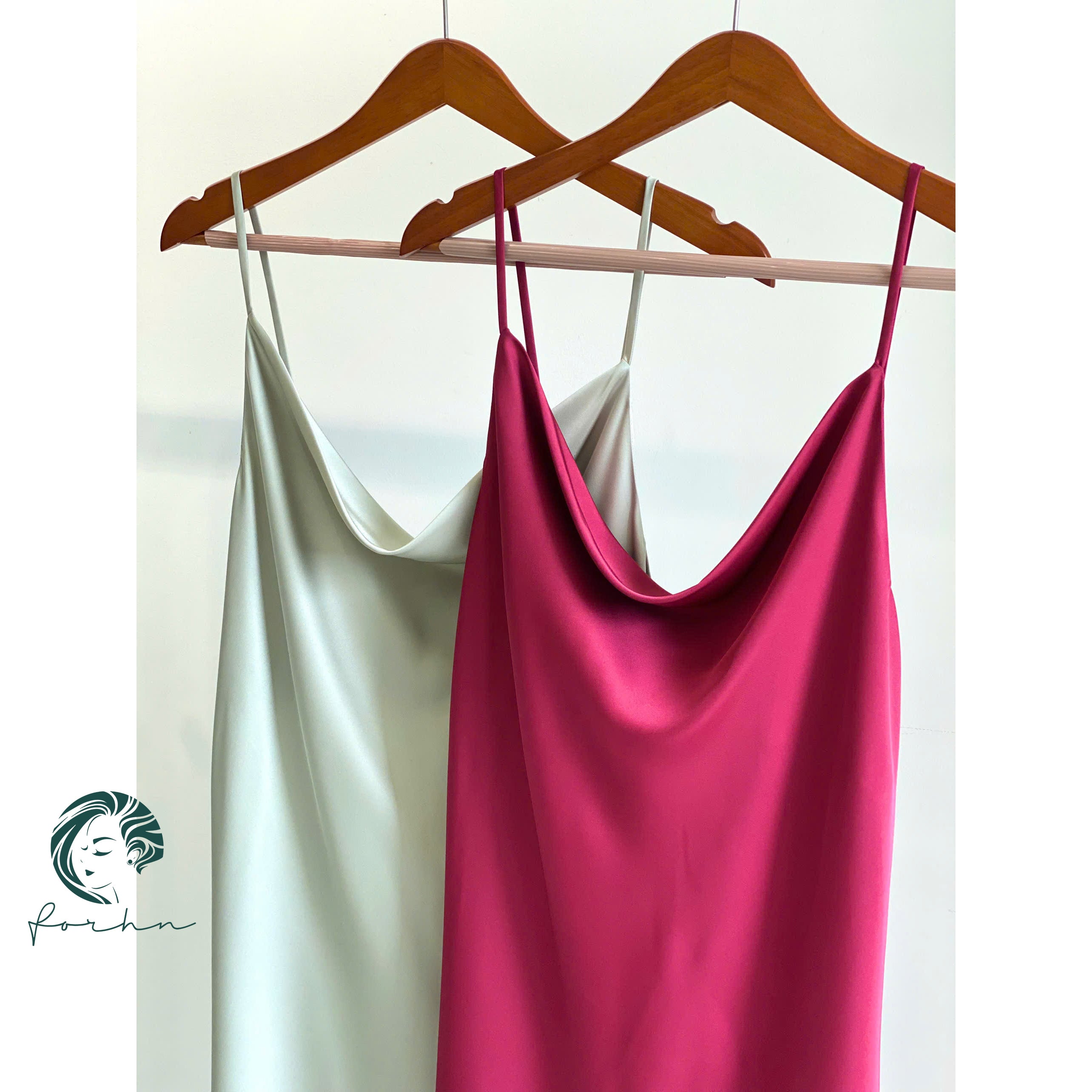Karina Satin Maxi Dress, Cowl Neck & Open Back Silky Long Dress Date Night Outfit