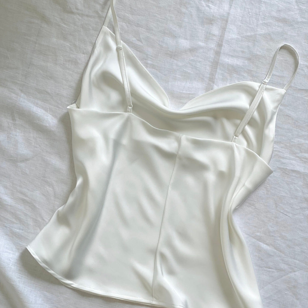 Light Blue Satin Camisole Pajama Set Full lined Cami Custom Colors Elegant Lounge Set ALVA