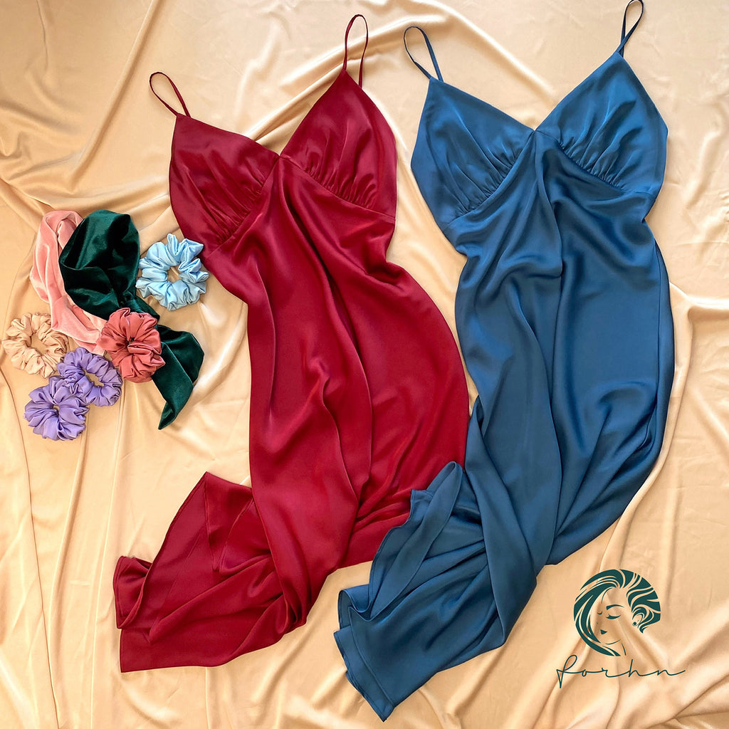 Selina Maxi Dress, Silky Summer Dress, Long Slip Dress, Gift For Bride & Bridesmaid