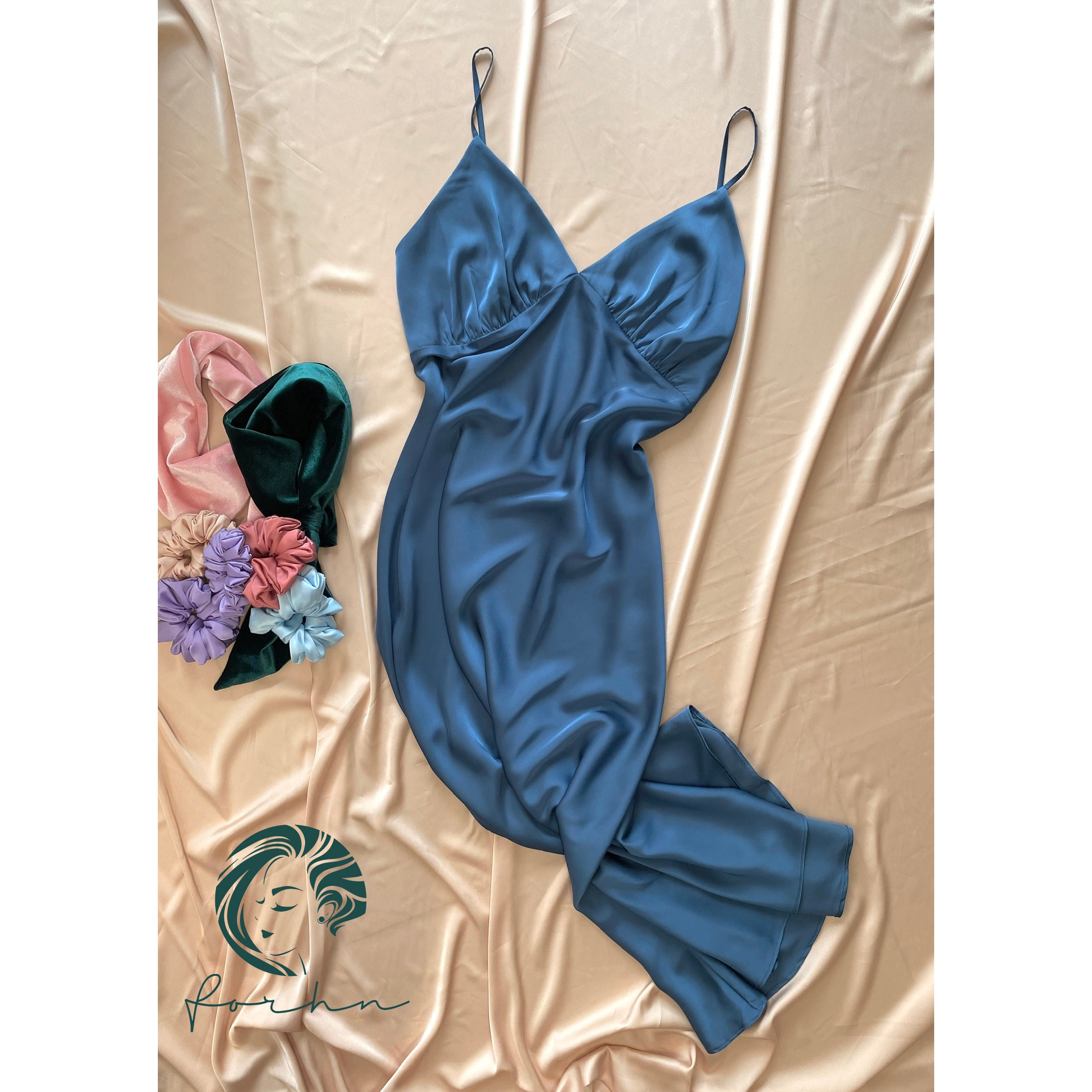 Selina Maxi Dress, Silky Summer Dress, Long Slip Dress, Gift For Bride & Bridesmaid