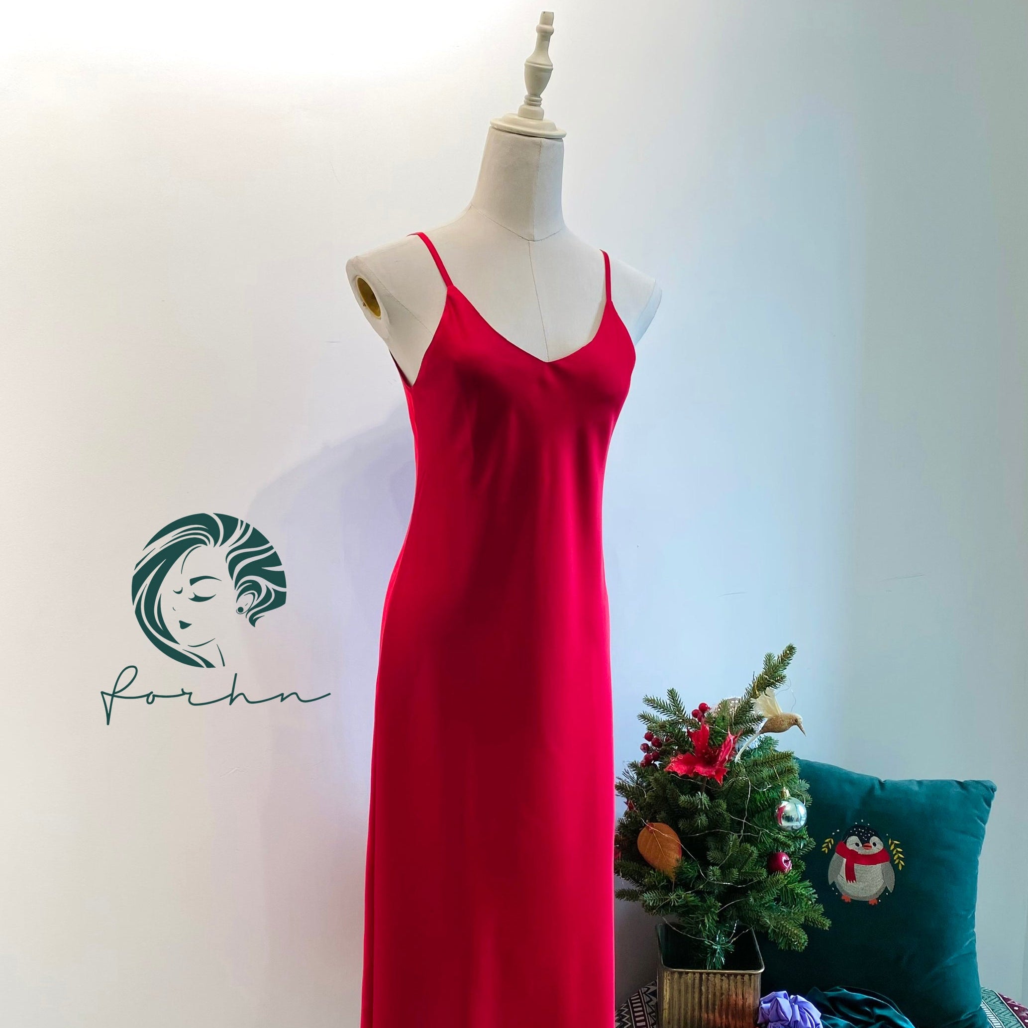 Melanie Silky Satin Maxi Slip Dress, Women Summer Cami Dress, Bridesmaid Outfit