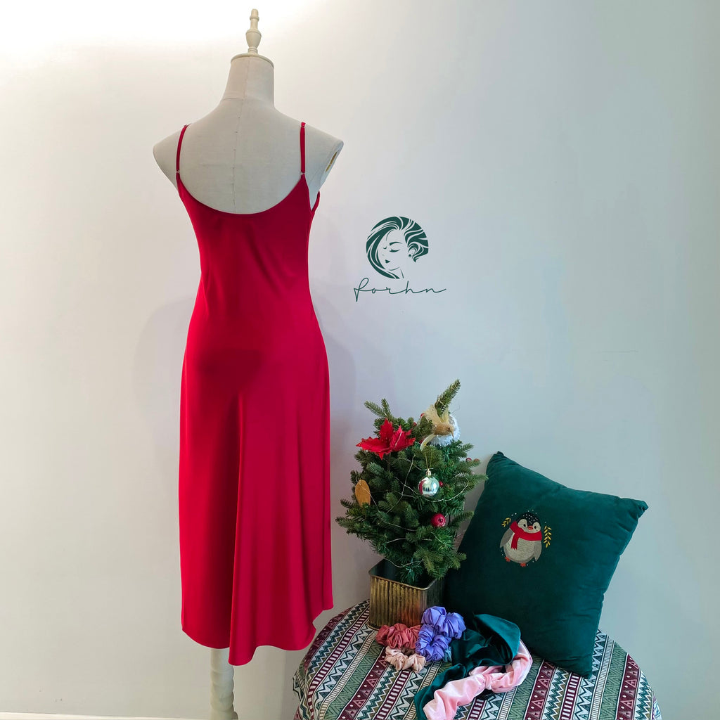 Melanie Silky Satin Maxi Slip Dress, Women Summer Cami Dress, Bridesmaid Outfit
