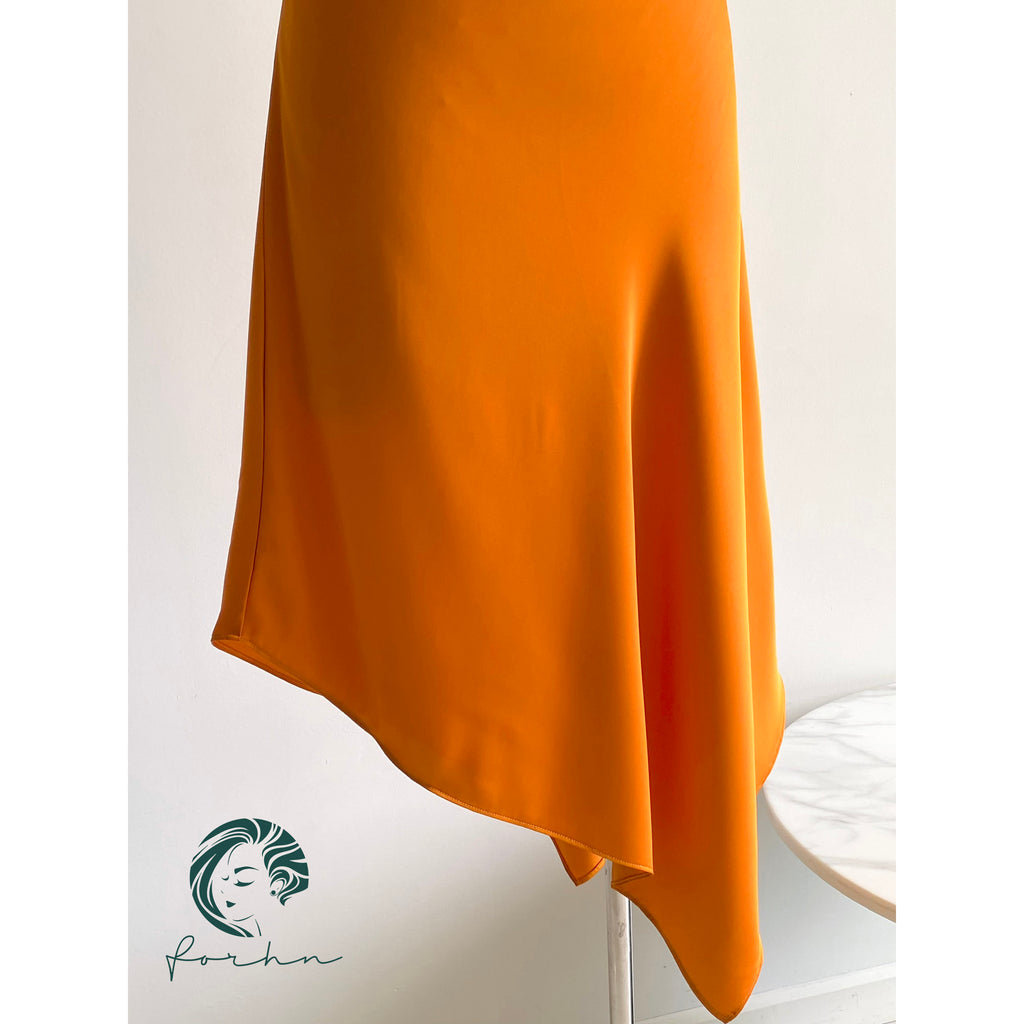 Karina Satin Maxi Dress, Cowl Neck & Open Back Silky Long Dress Date Night Outfit