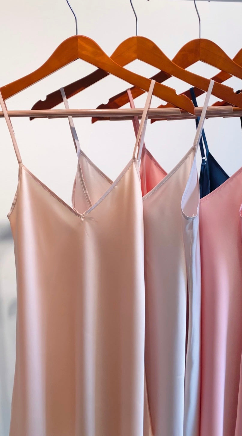 Joie Satin Slip Dress Cami Nightgown Silky Sleepwear